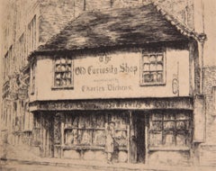 The Old Curiosity Shop Immortalized by Charles Dickens Realist Landscape Etching