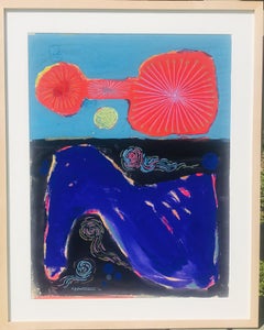 STRIKING 1964 Abstraction Pop du milieu du siècle / Peinture expressionniste de EJ Hartmann