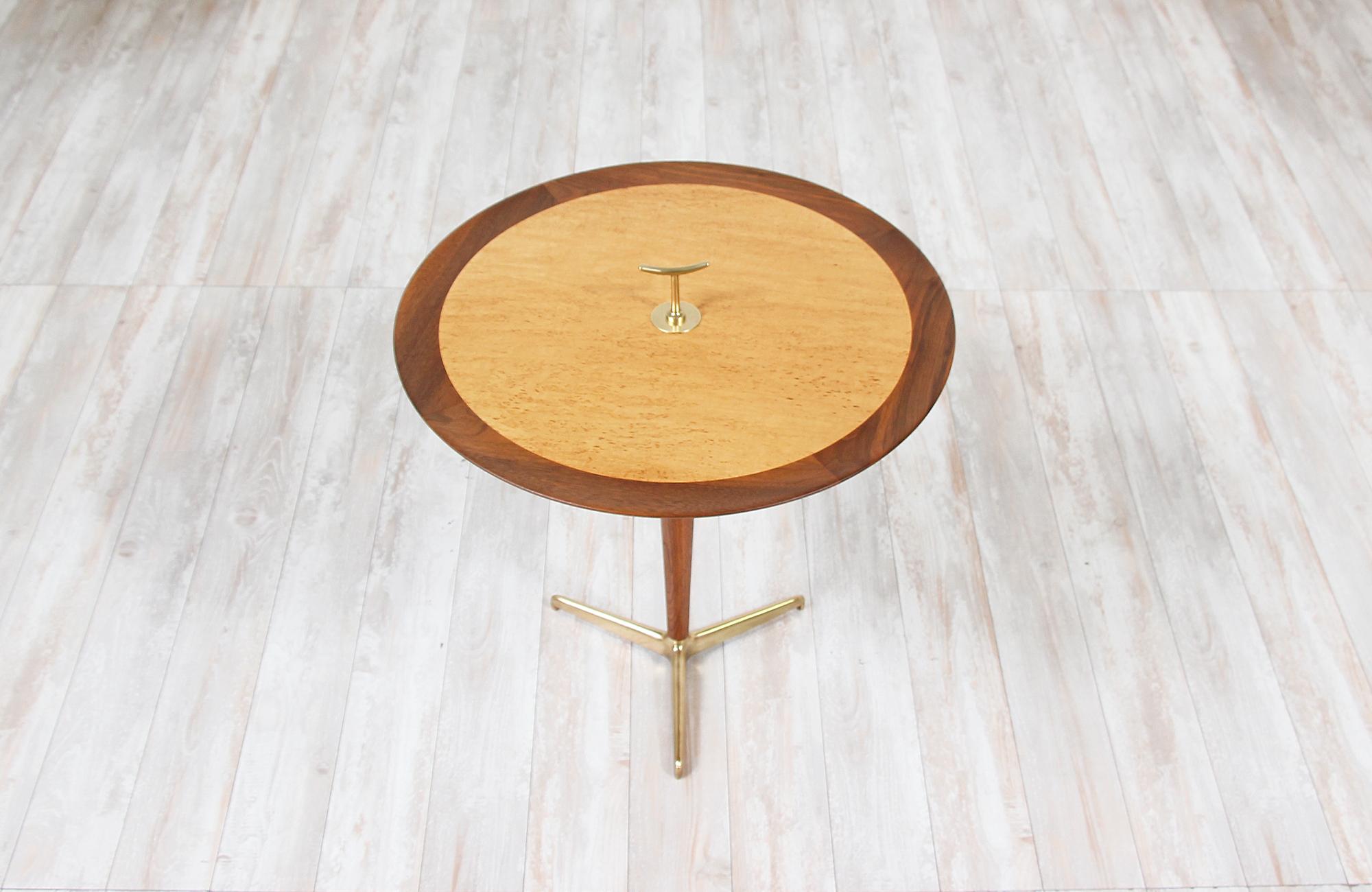 American Edward J. Wormley Brass Tri-Leg Side Table for Dunbar