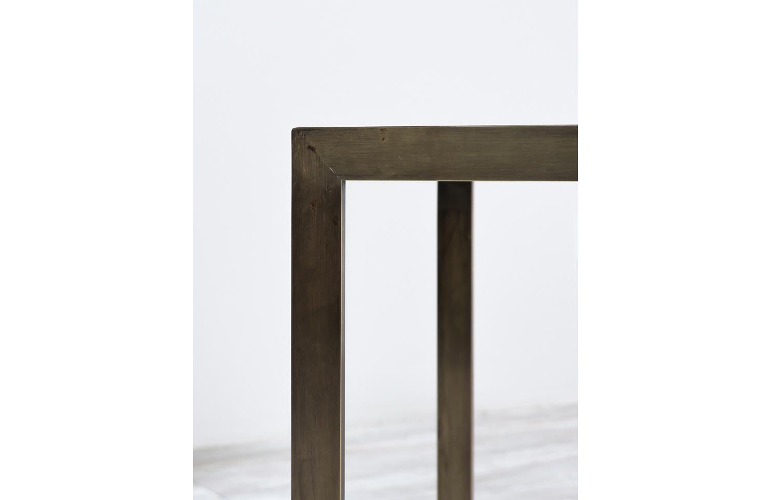 Edward J. Wormley Bronze Console Table with Crema Marfil Stone Top for Dunbar 4