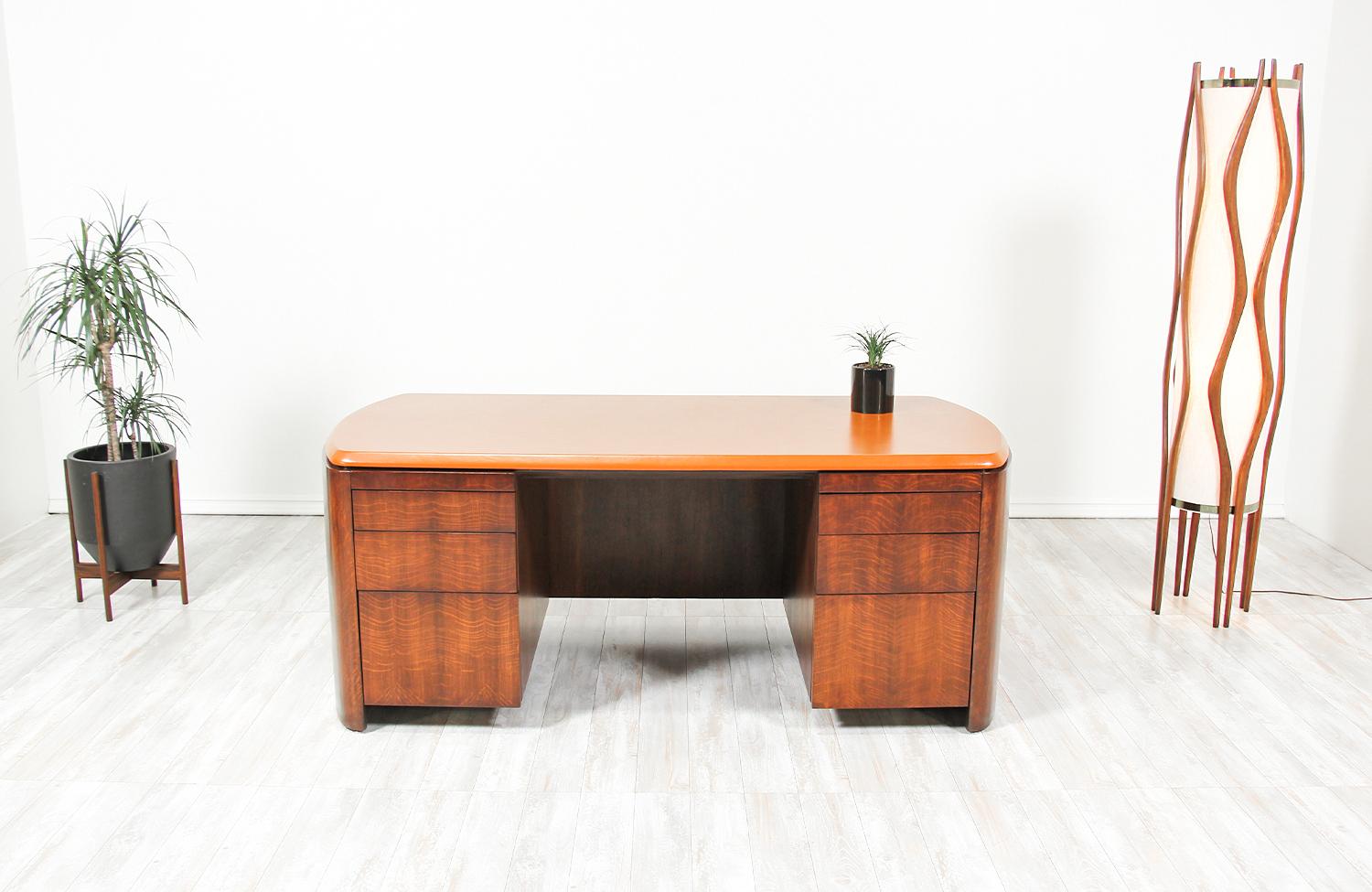 Edward J. Wormley Executive Leather Top Desk for Dunbar 1