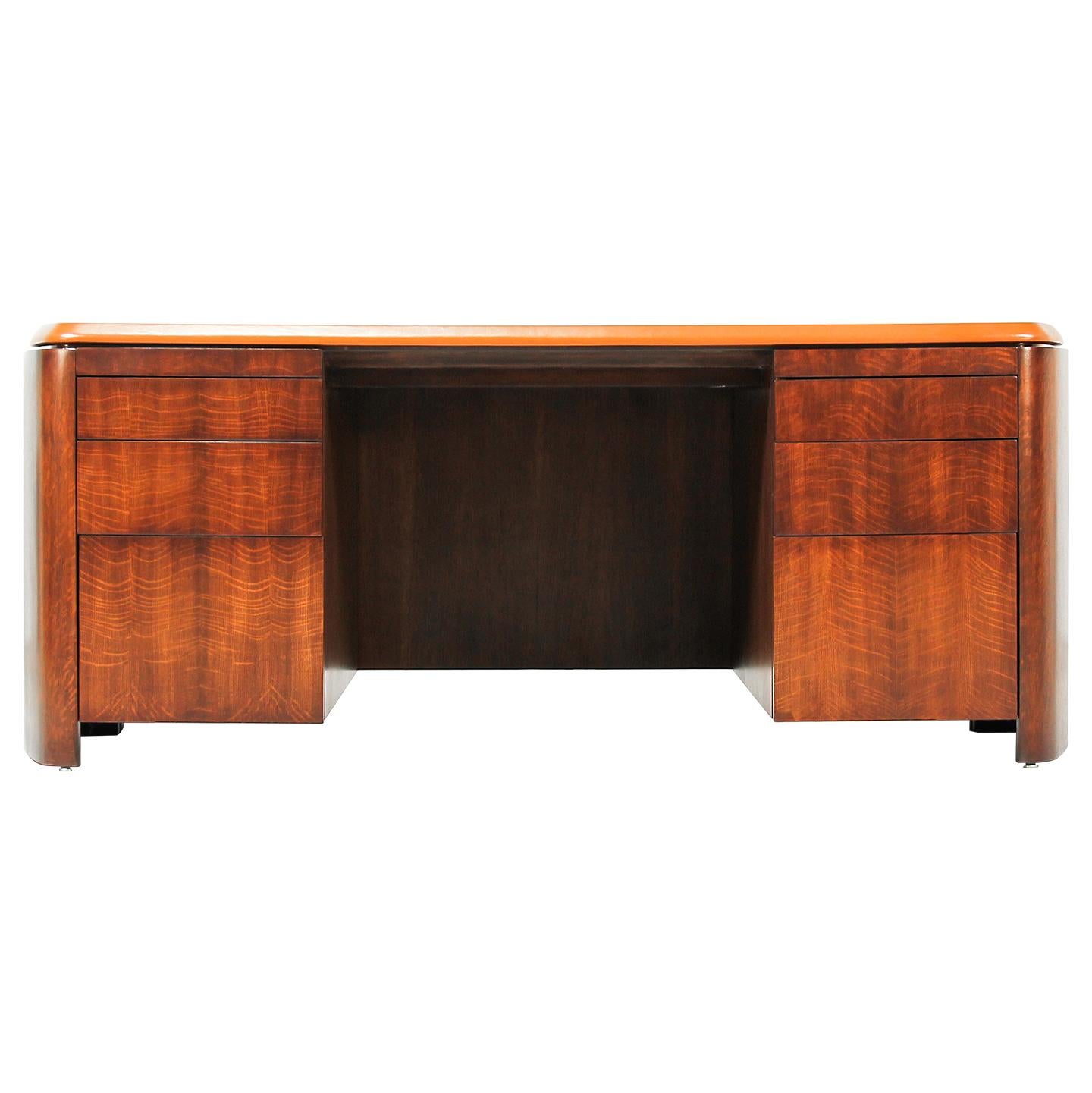 Edward J. Wormley Executive Leather Top Desk for Dunbar