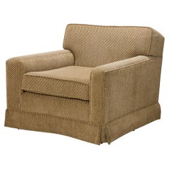 Edward J Wormley für Dunbar Beige gepolsterter Lounge-Sessel mit geriffelten Beinen