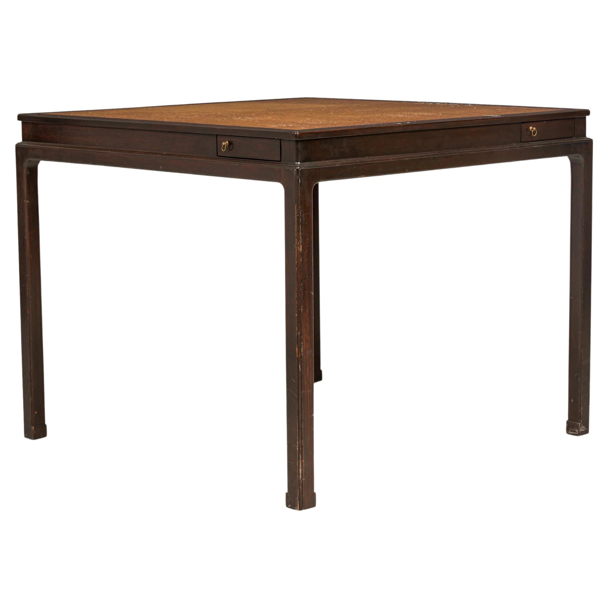 Edward J Wormley for Dunbar Cork and Wood Concealed Tray Game Table