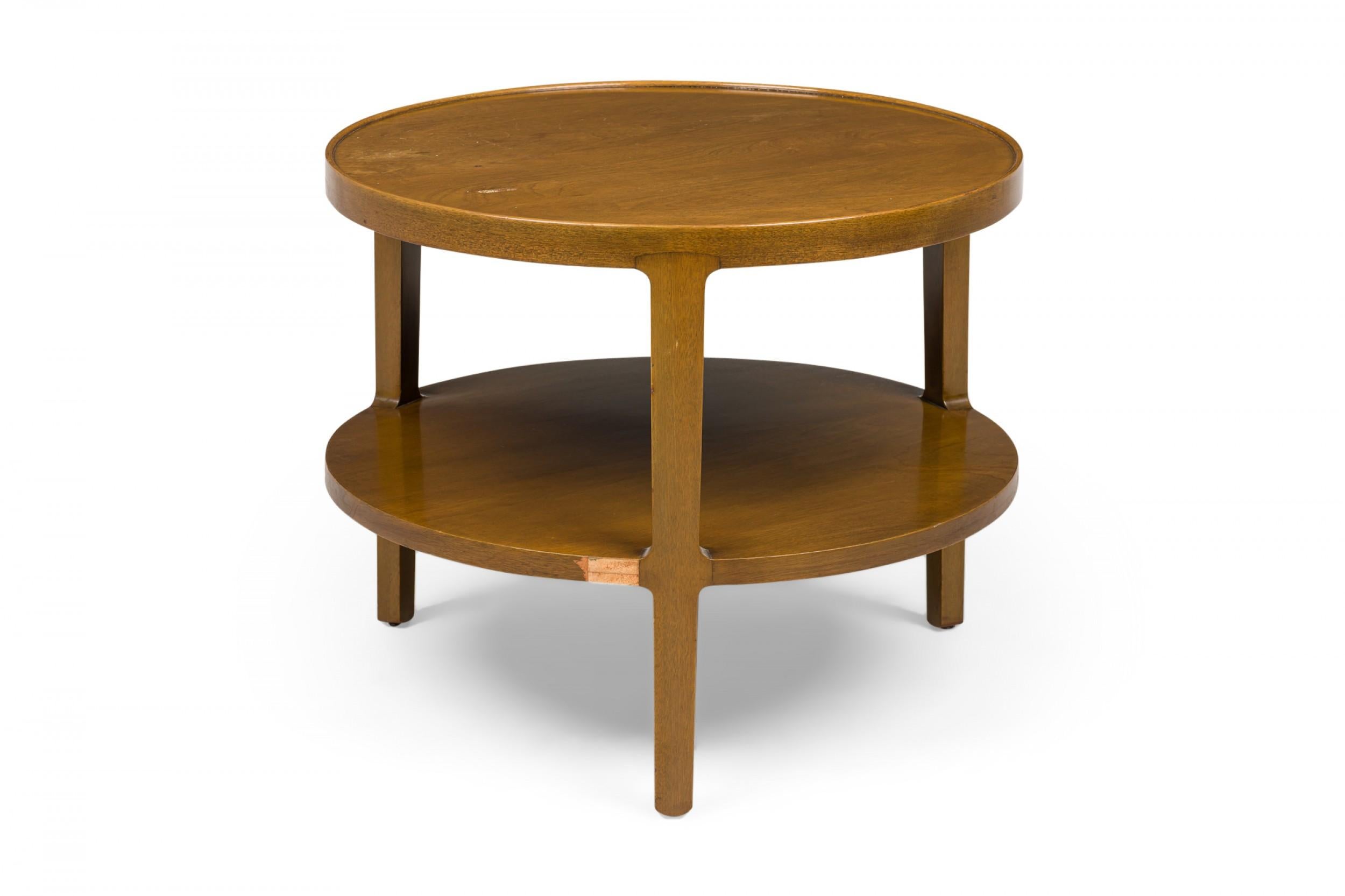 American Edward J Wormley for Dunbar Furniture Circular Blond Maple Two-Tier End / Side T For Sale