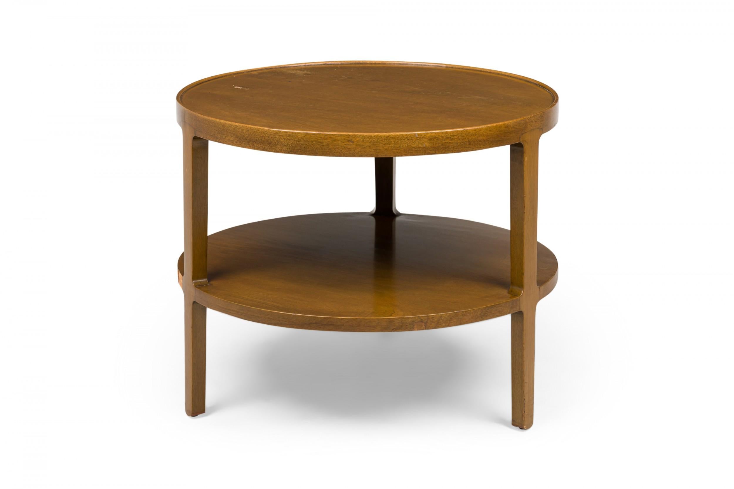 Edward J Wormley for Dunbar Furniture Circular Blond Maple Two-Tier End / Side T In Good Condition For Sale In New York, NY