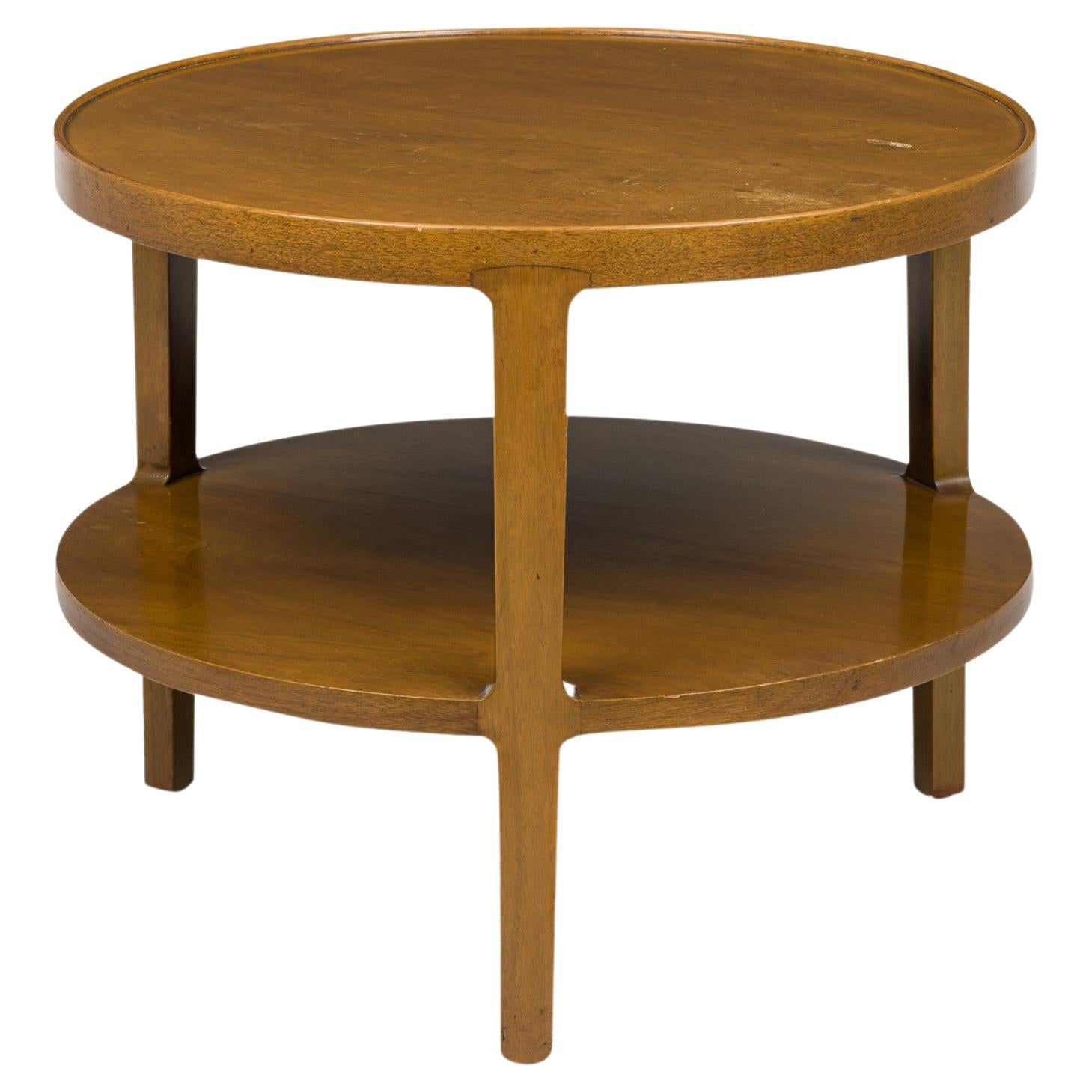 Edward J Wormley for Dunbar Furniture Circular Blond Maple Two-Tier End / Side T For Sale