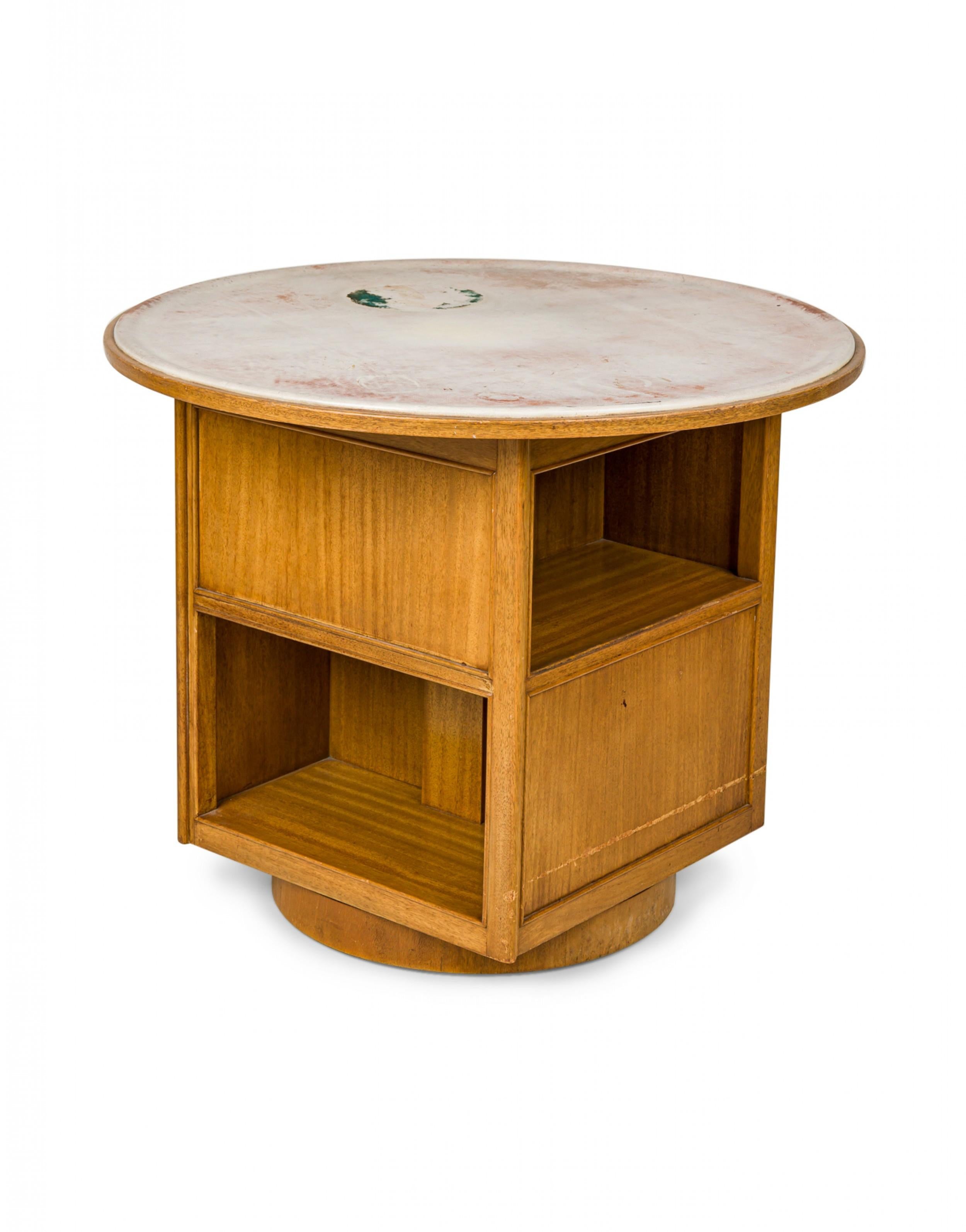 Fatto a mano Edward Wormley per Dunbar Furniture Co. Tavolo rotante della biblioteca