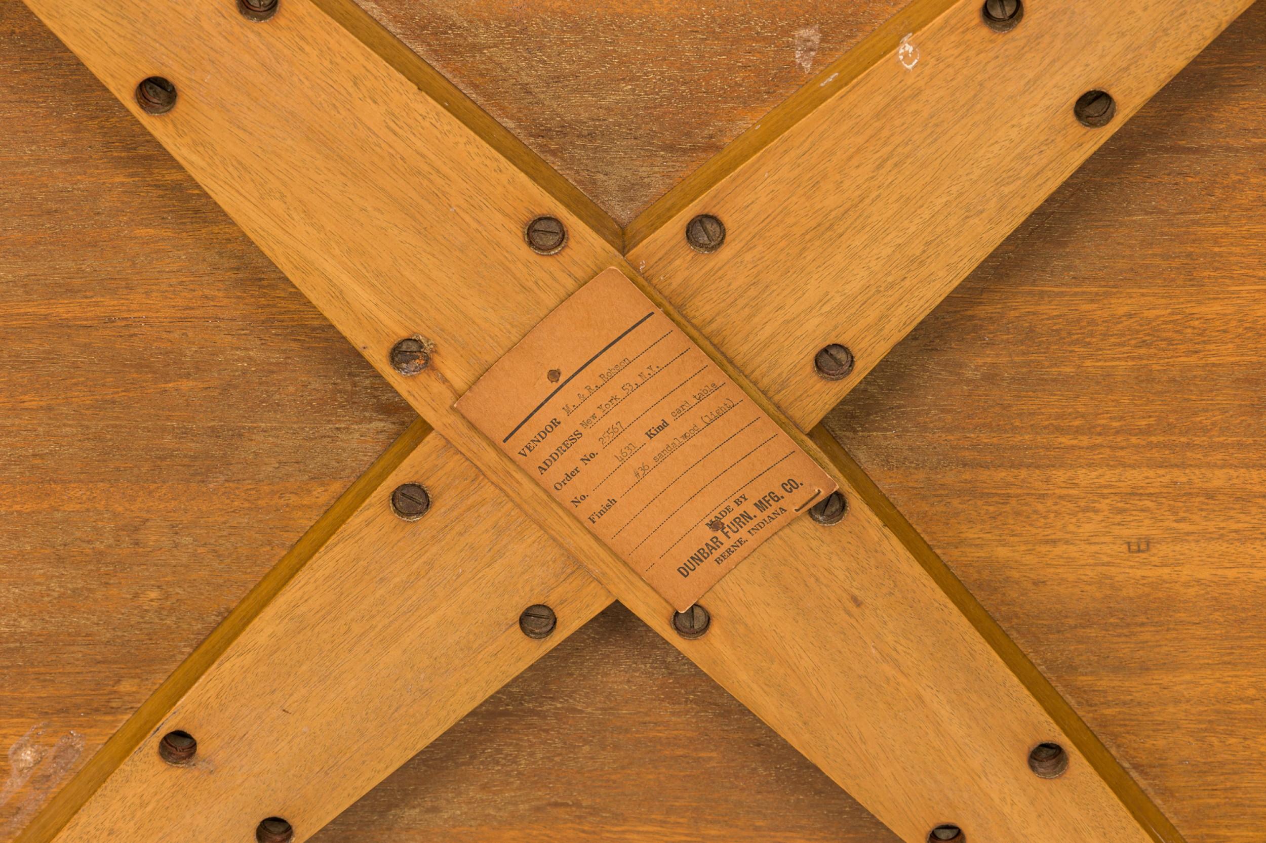 Quadratischer Holz-Spieltisch, Edward J. Wormley für Dunbar Furniture Company im Angebot 5