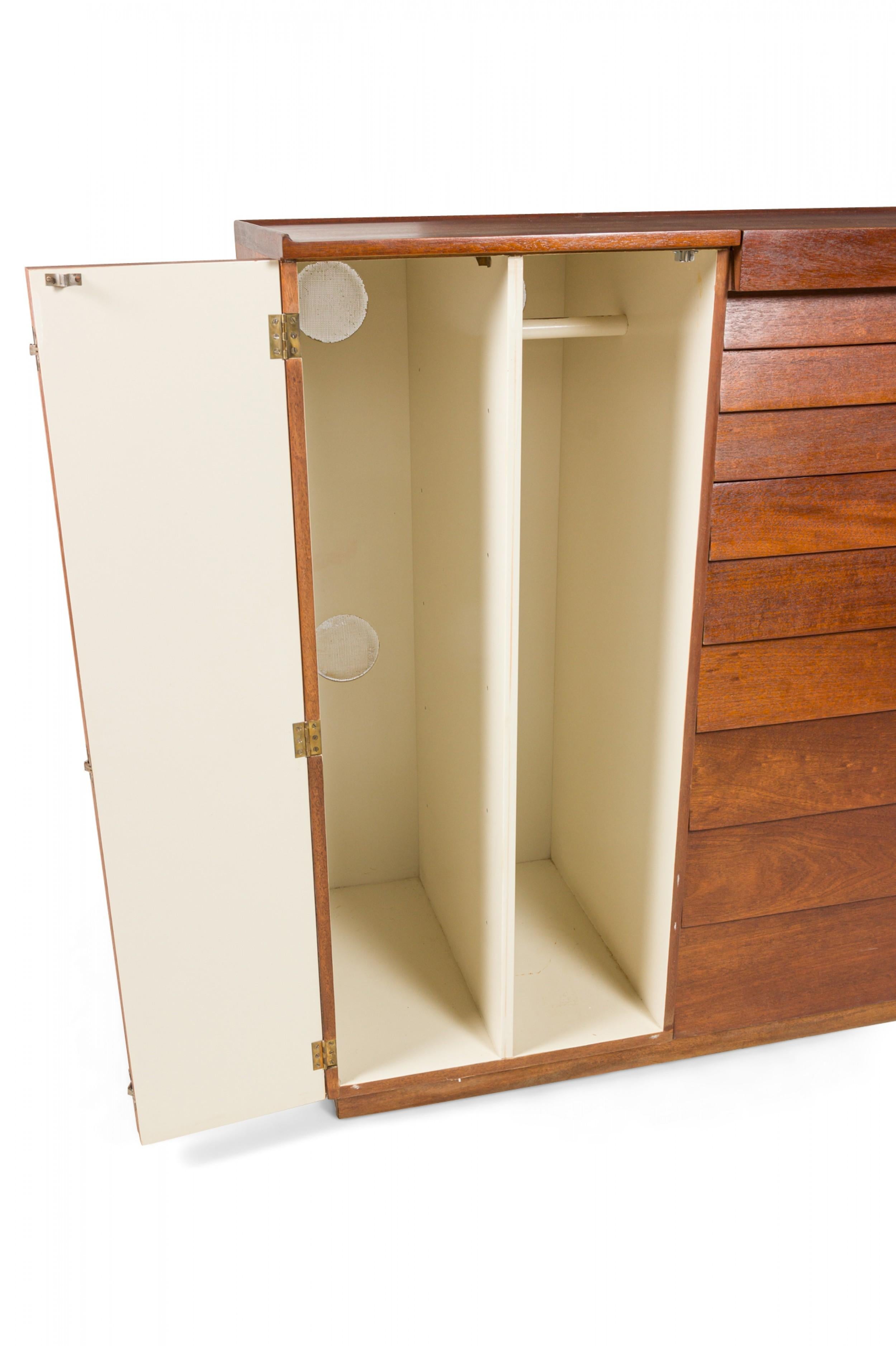 Edward J Wormley for Dunbar Furniture Walnut Chifferobe / Dressing Cabinet For Sale 1
