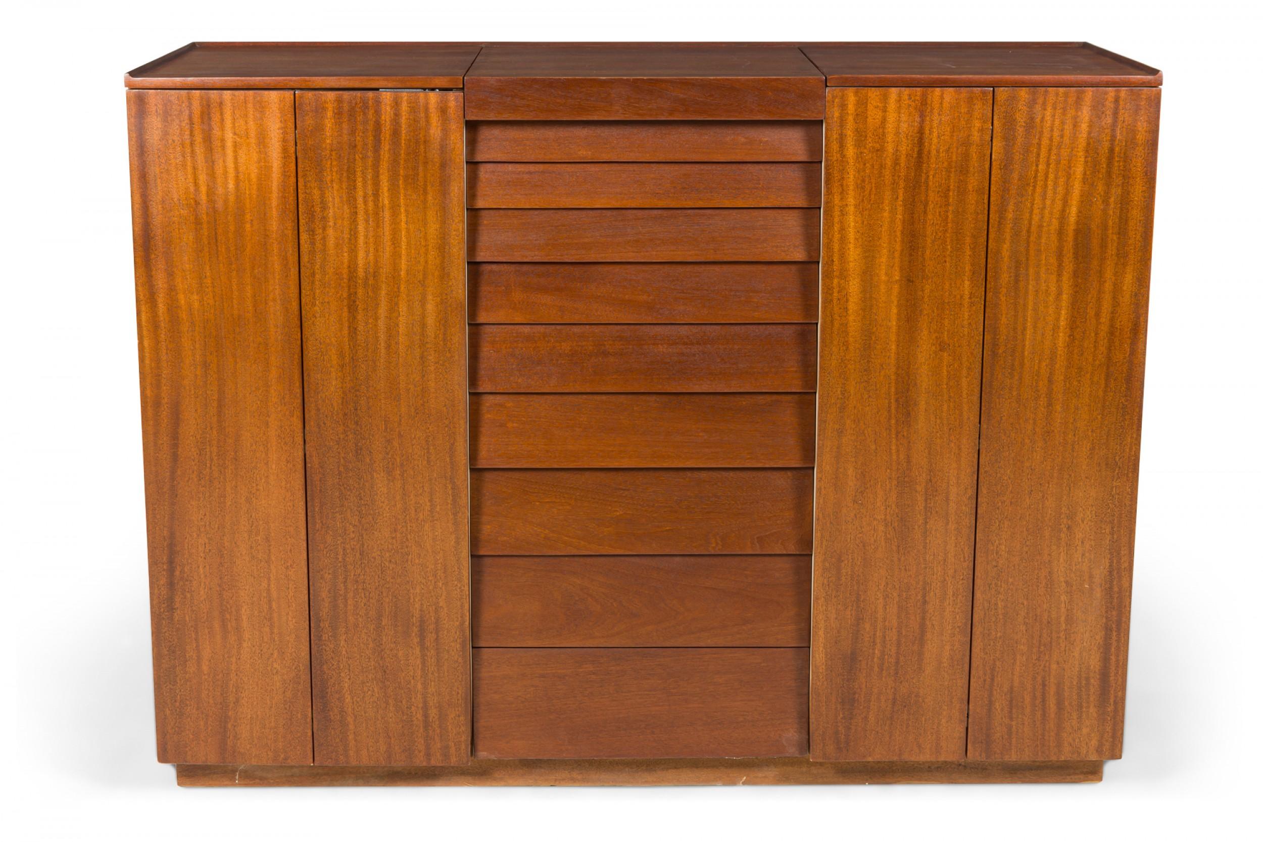 Edward J Wormley for Dunbar Furniture Walnut Chifferobe / Dressing Cabinet For Sale