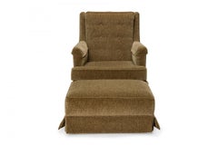Edward J Wormley for Dunbar High Back Taupe Lounge Armchair and Ottoman