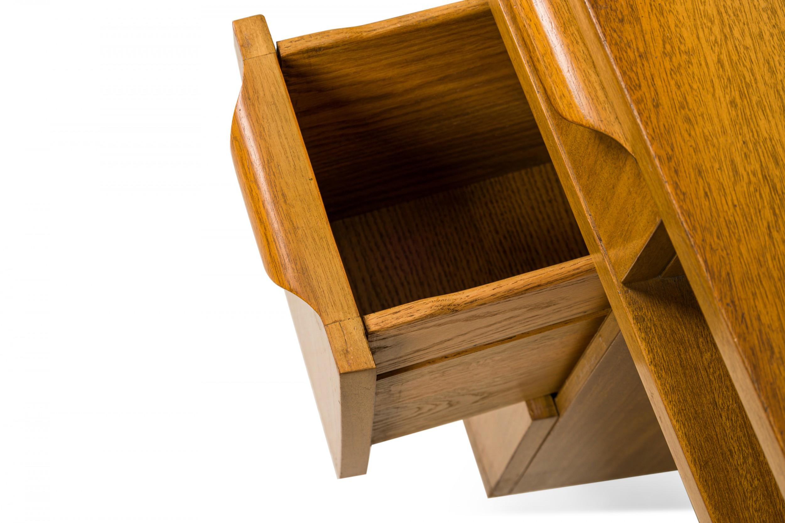 Edward J Wormley for Dunbar Wooden Wedge Top Pedestal Desk For Sale 4