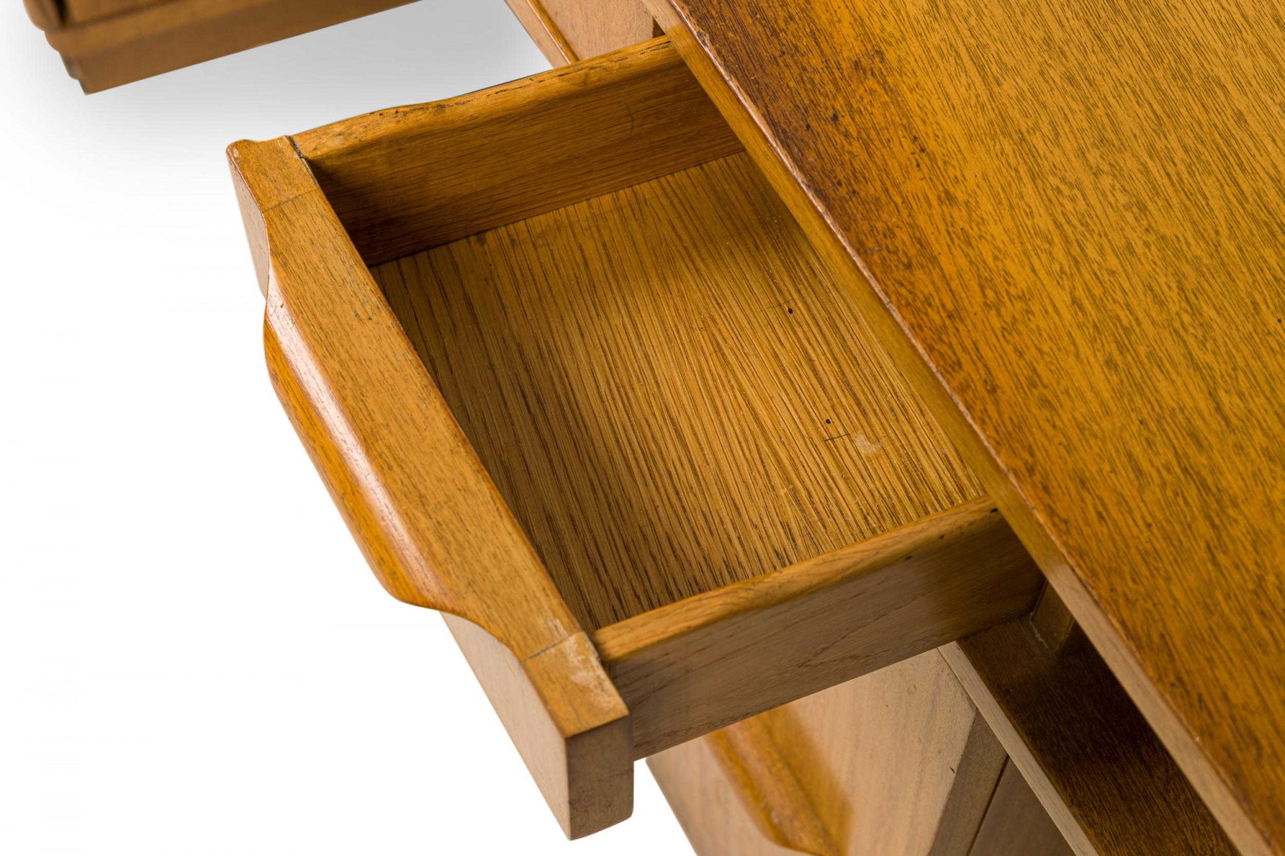 Edward J Wormley for Dunbar Wooden Wedge Top Pedestal Desk For Sale 3