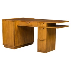 Edward J Wormley for Dunbar Wooden Wedge Top Pedestal Desk