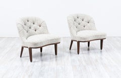 Restaurate con perizia - Sedie a pantofola in bouclé Edward J. Wormley "Janus" per Dunbar