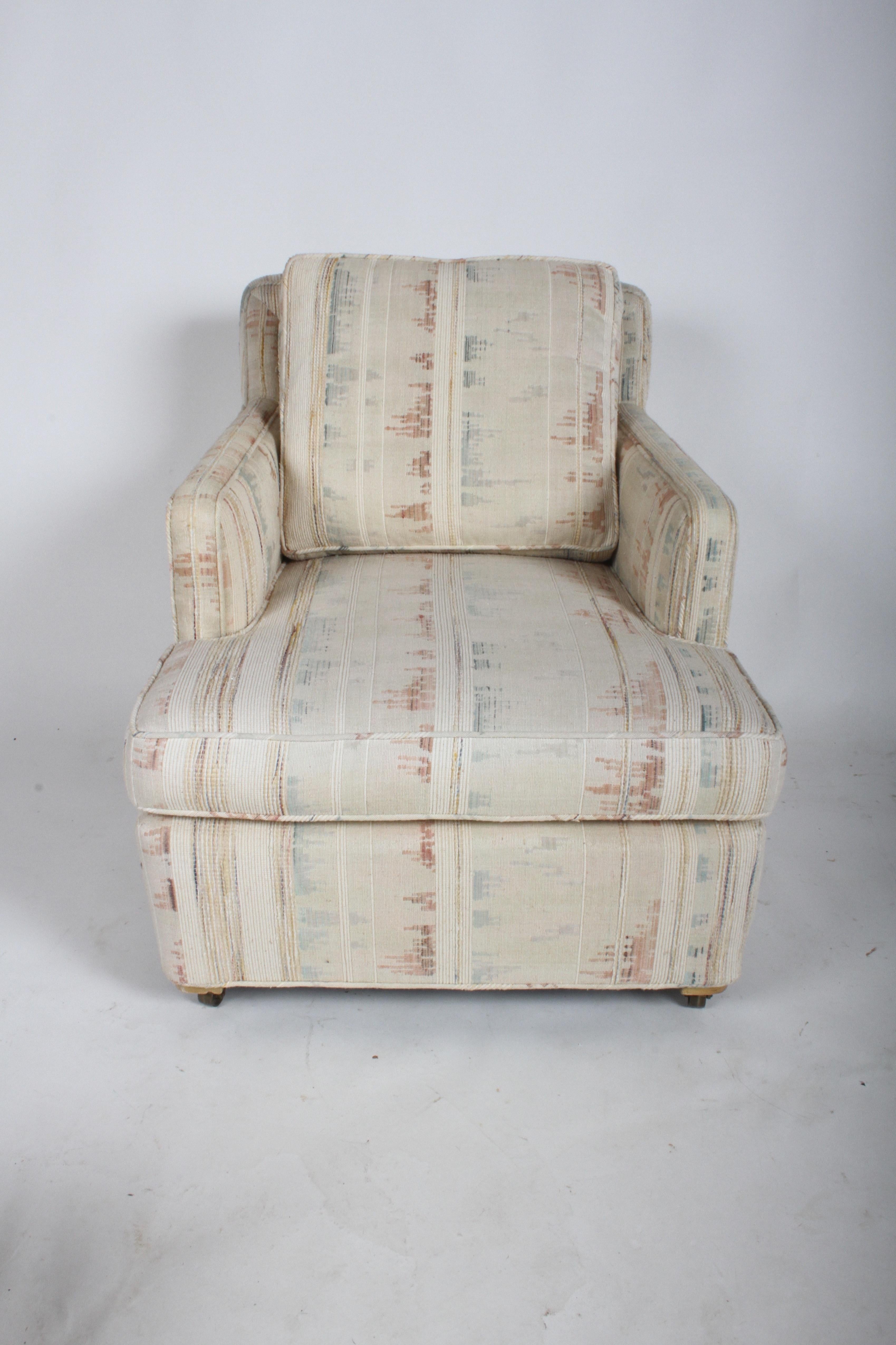 Mid-20th Century Edward J. Wormley Lounge Chair and Ottoman circa 1950s for Dunbar For Sale