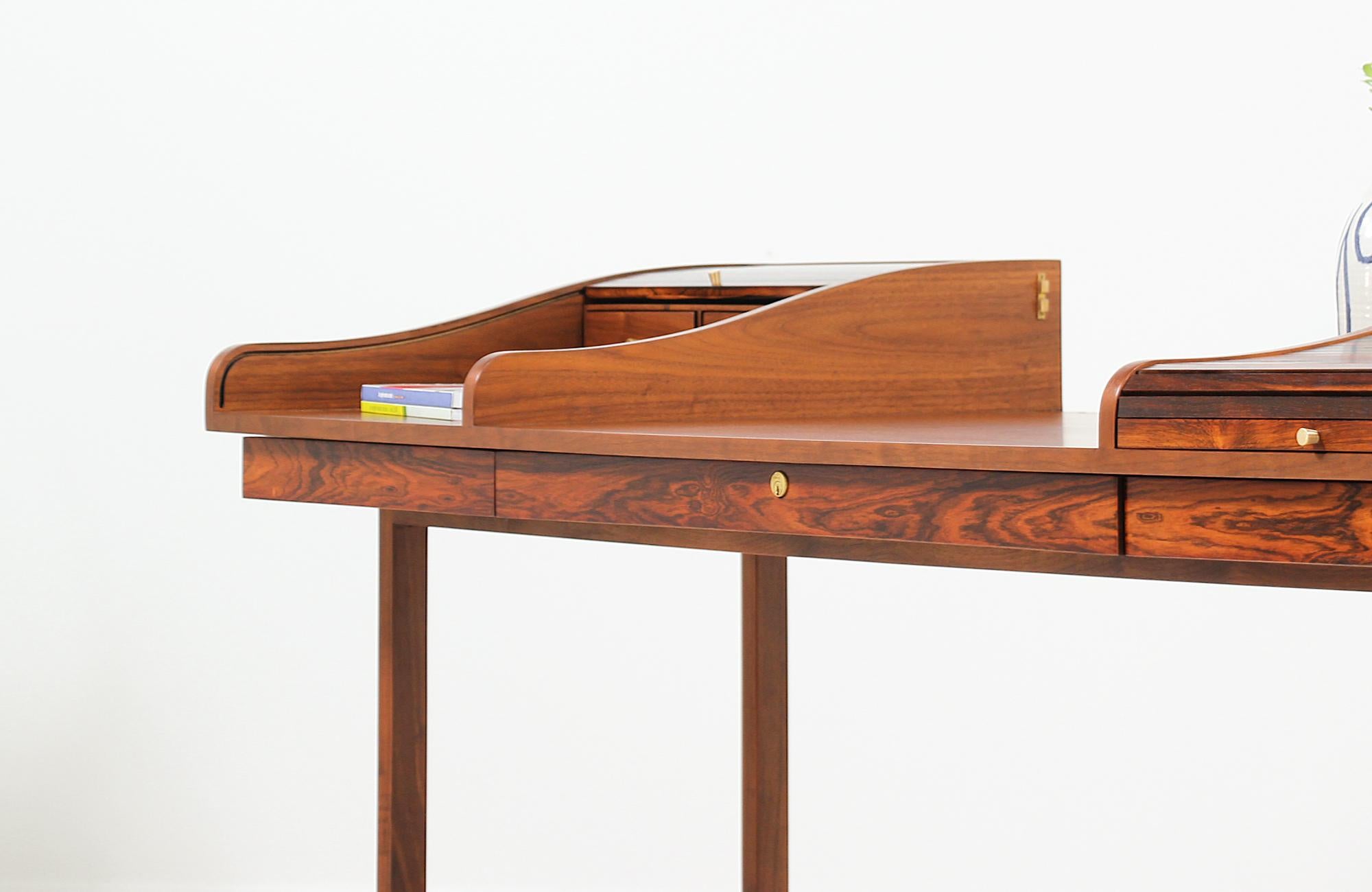 Edward J. Wormley Model #452 Tambour-Door Rosewood Desk for Dunbar 10