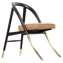 Edward J. Wormley Model-5481 "A" Chair with Brass Accents for Dunbar
