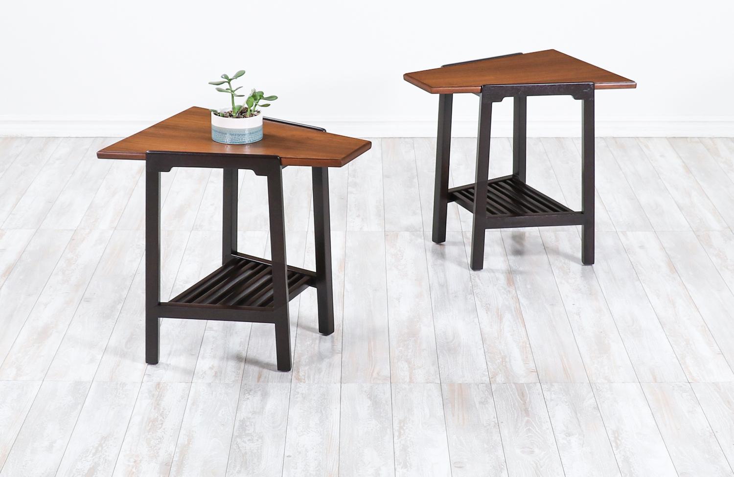 American Edward J. Wormley Model-5593 Two-Tier Side Tables for Dunbar