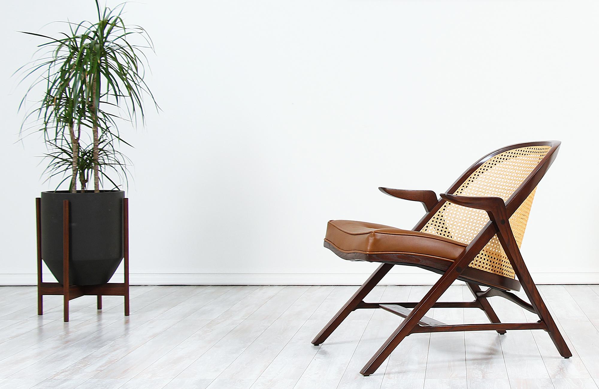 Leather Edward J. Wormley Model 5700-A Lounge Chair for Dunbar