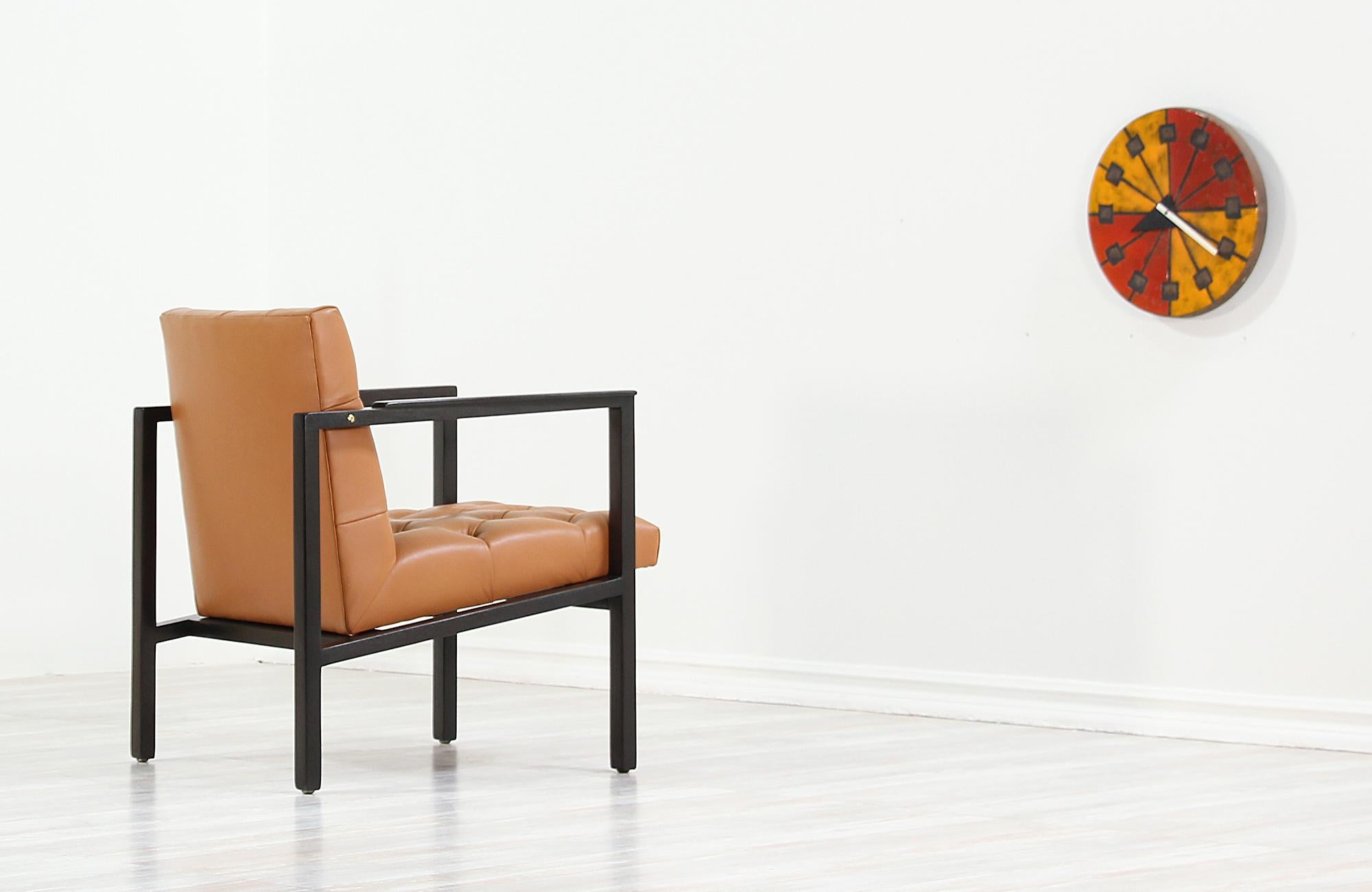 Mid-Century Modern Expertly Restored - Edward J. Wormley Tufted Lounge Chair for Dunbar For Sale