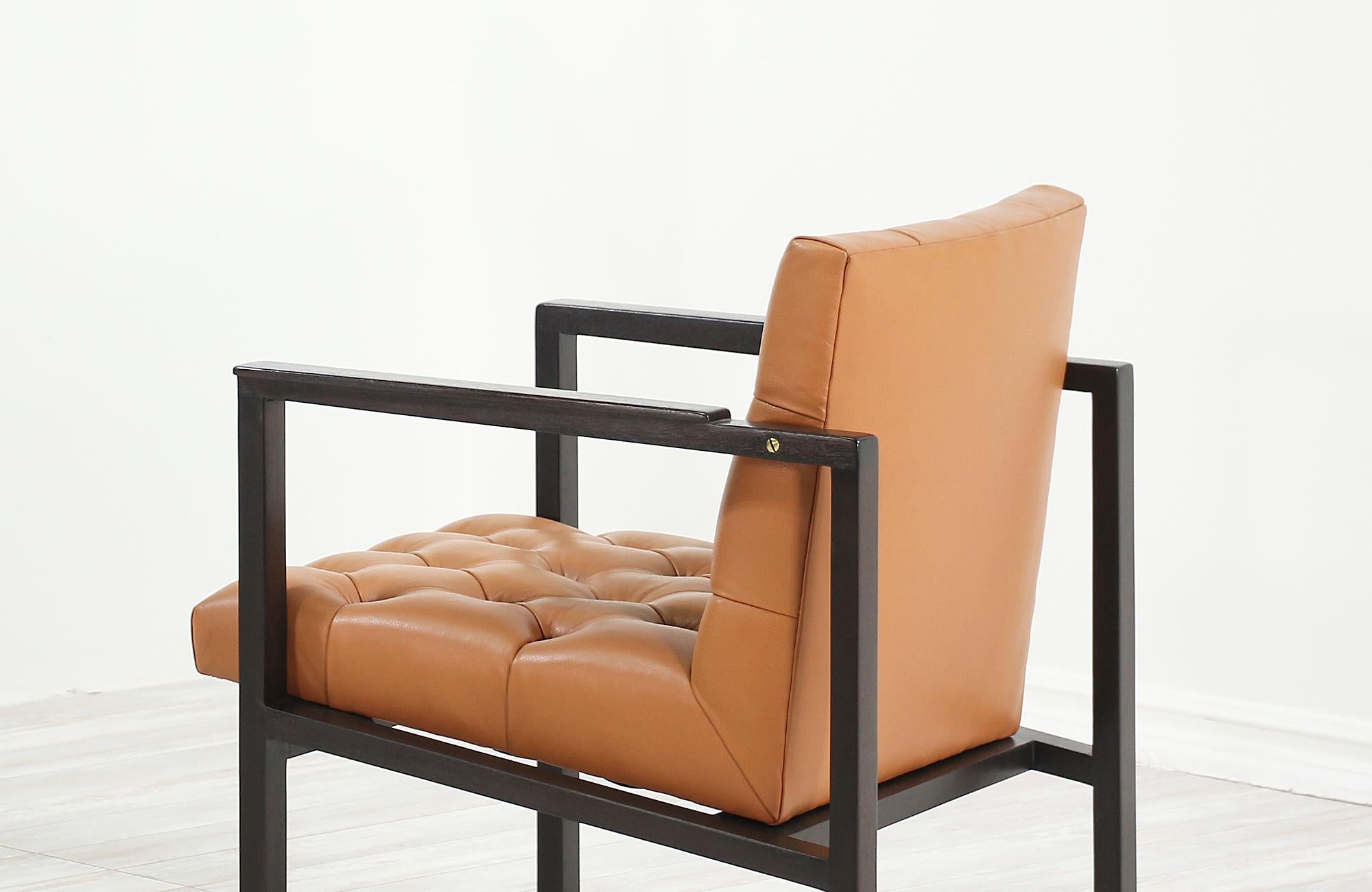 Mid-20th Century Expertly Restored - Edward J. Wormley Tufted Lounge Chair for Dunbar For Sale