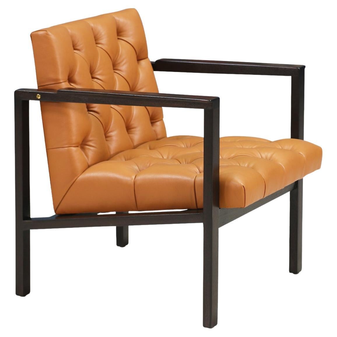 Expertly Restored - Edward J. Wormley Tufted Lounge Chair for Dunbar For Sale