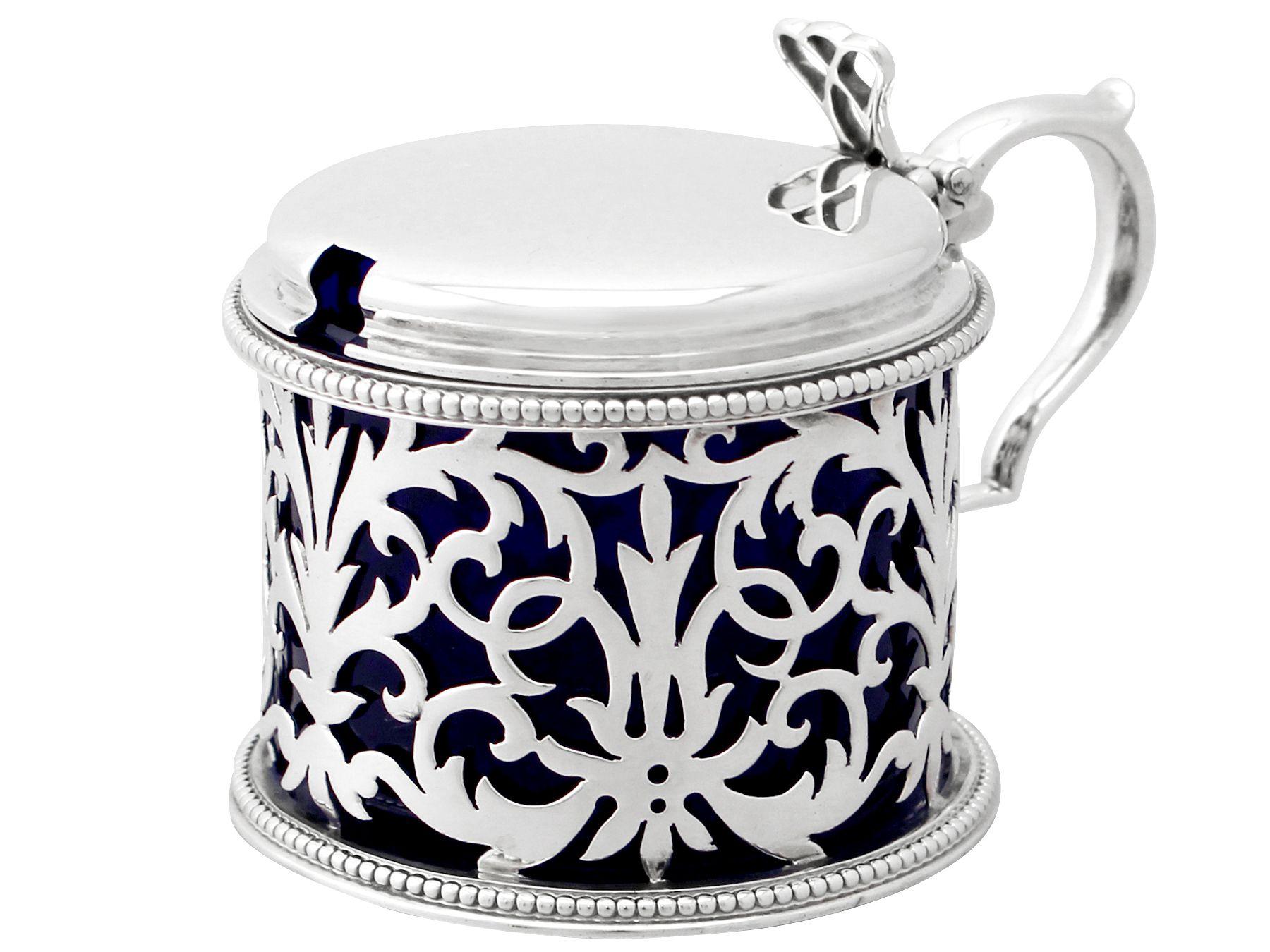 Edward & John Barnard Antiguo tarro victoriano de plata de ley para mostaza Inglés en venta
