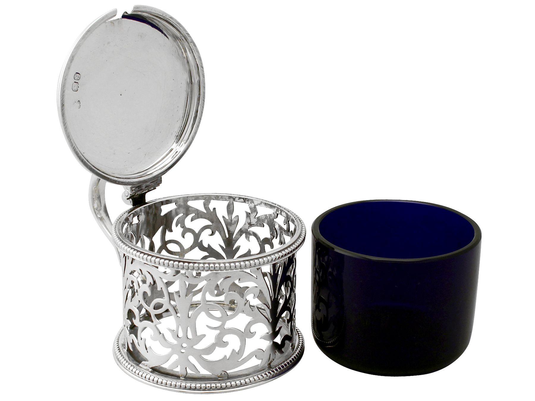 Edward & John Barnard Antiguo tarro victoriano de plata de ley para mostaza Silver en venta