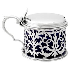 Ancien pot à moutarde victorien en argent sterling par Edward & John Barnard