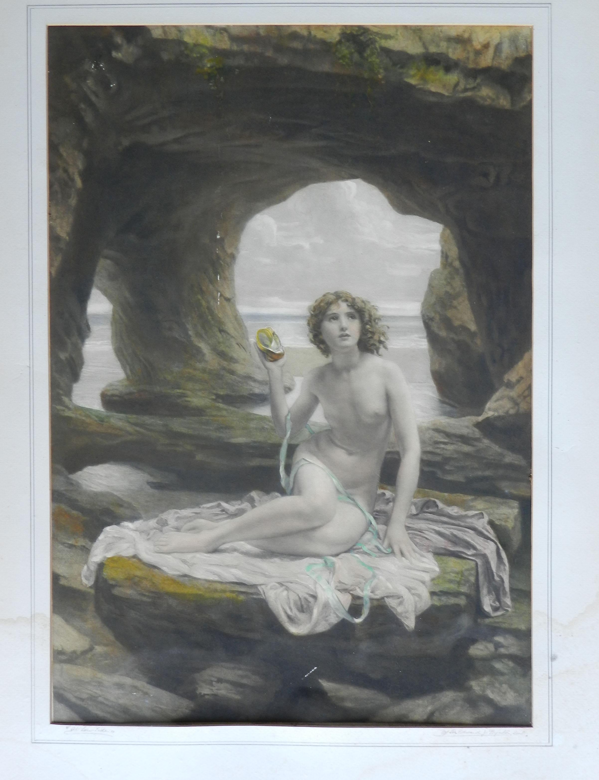 At Low Tide by Sir Edward J Poynter 1832-1919 Engraving  4