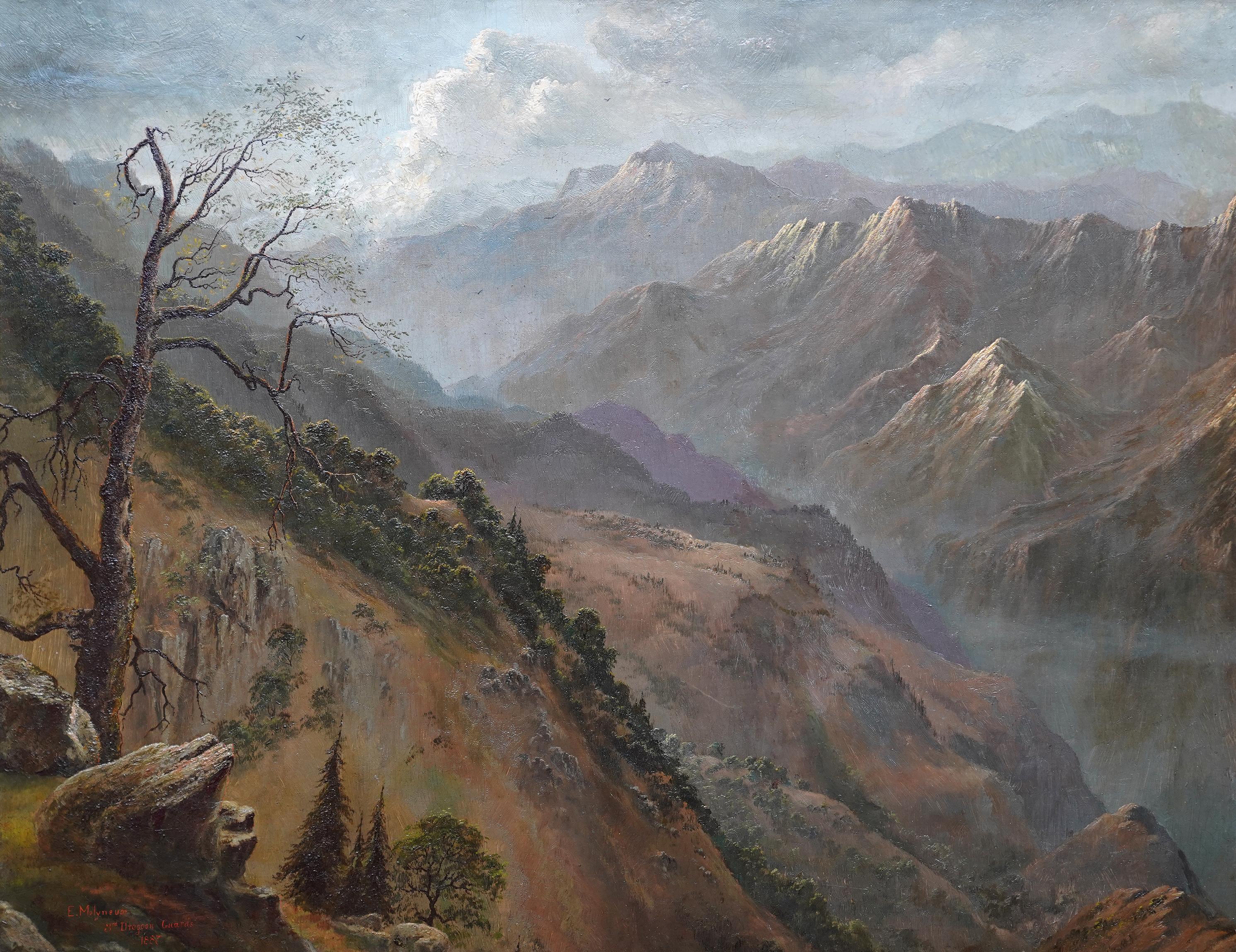Chakata Landscape, India - British Victorian art 1887 landscape oil painting For Sale 4