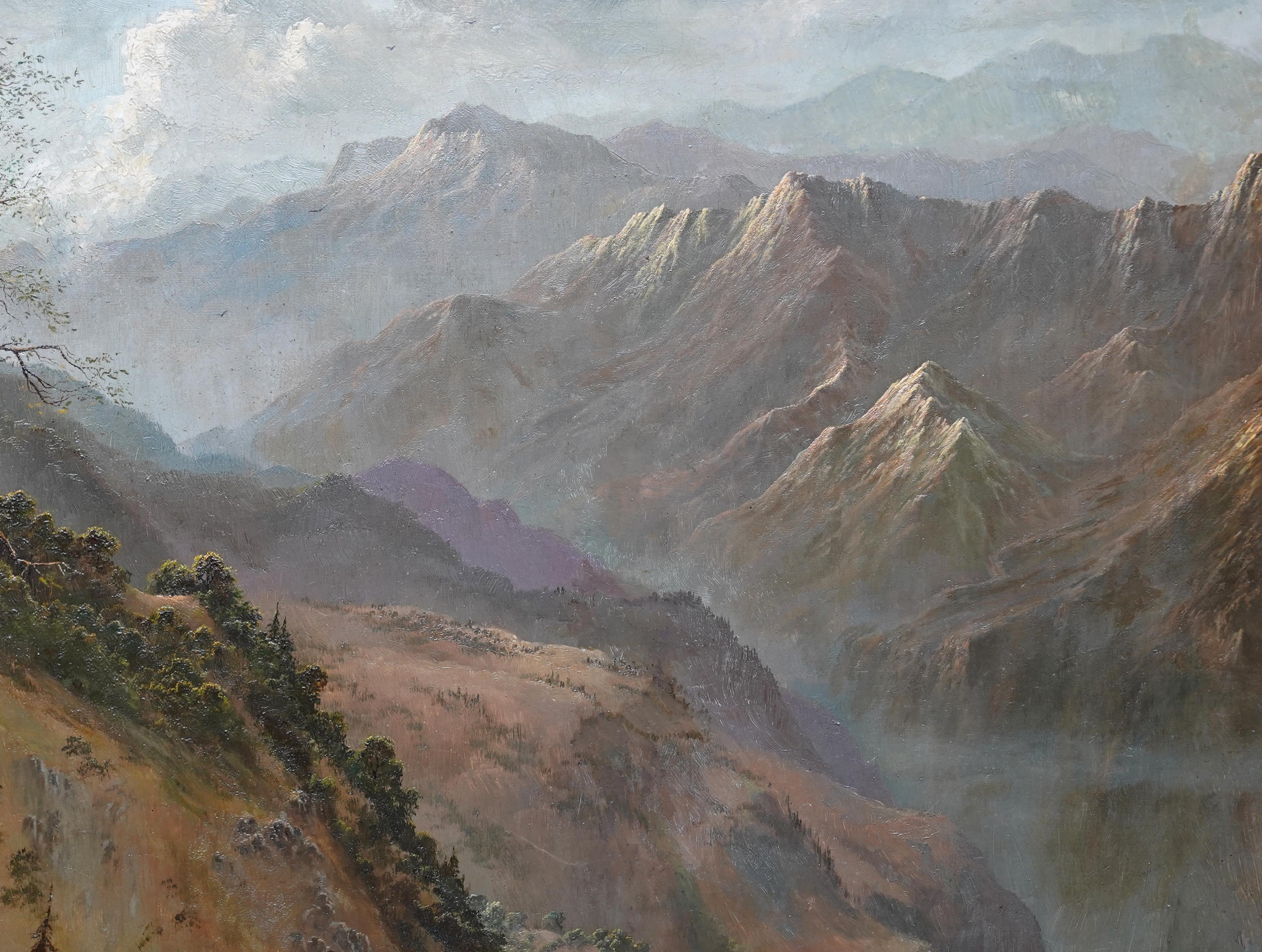 Chakata Landscape, India - British Victorian art 1887 landscape oil painting - Realist Painting by Edward Joseph Molyneux