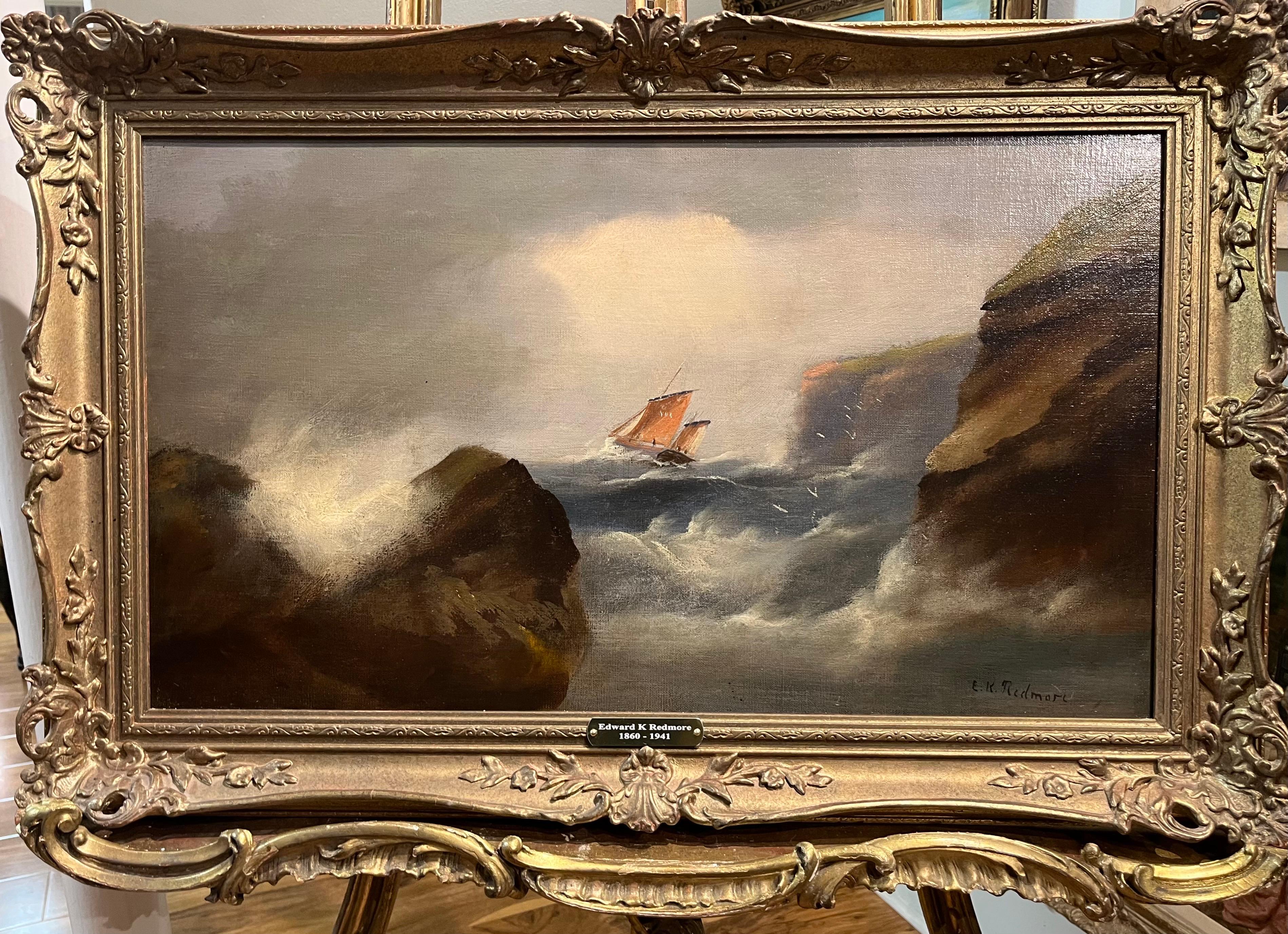 Edward Redmore OIL PAINTING 19th CENTURY Gold Gilt Frame
