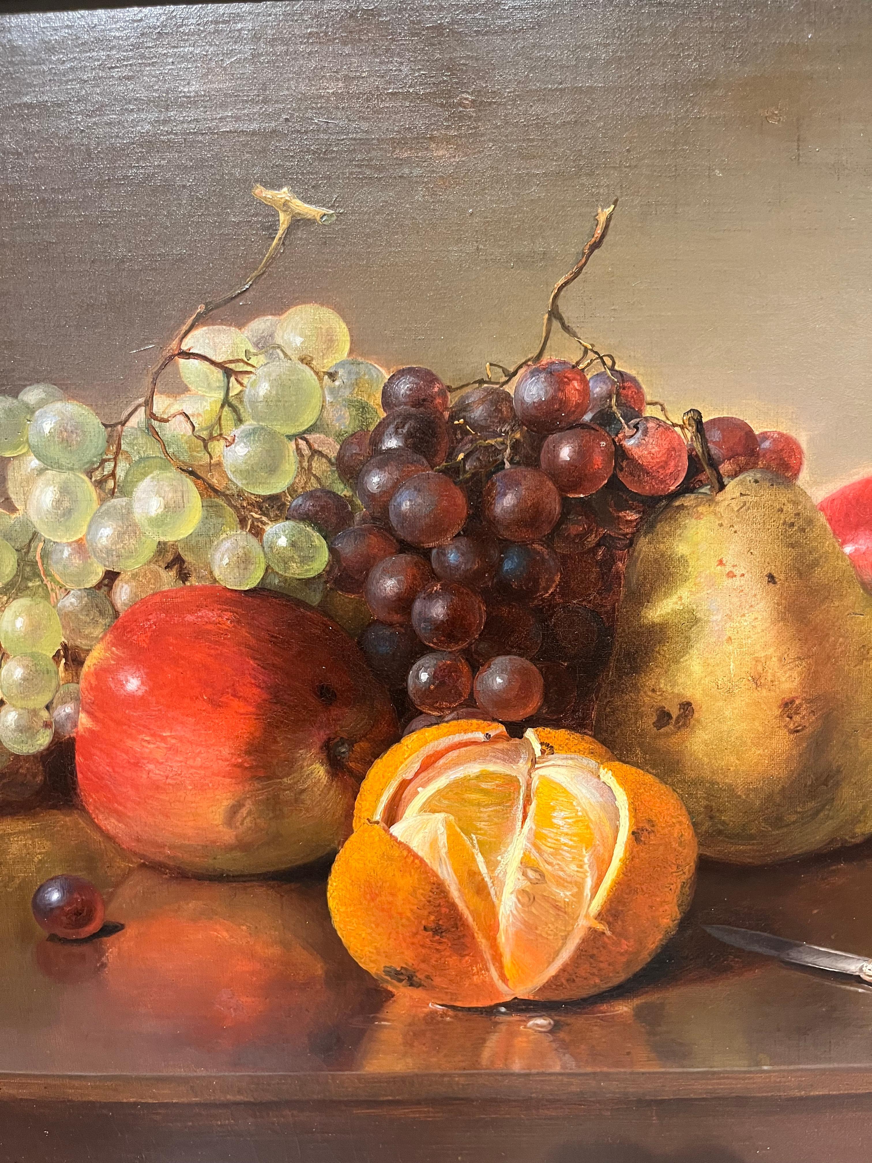 Natura morta di frutta - Still-Life Painting Marrone di Edward L. Custer
