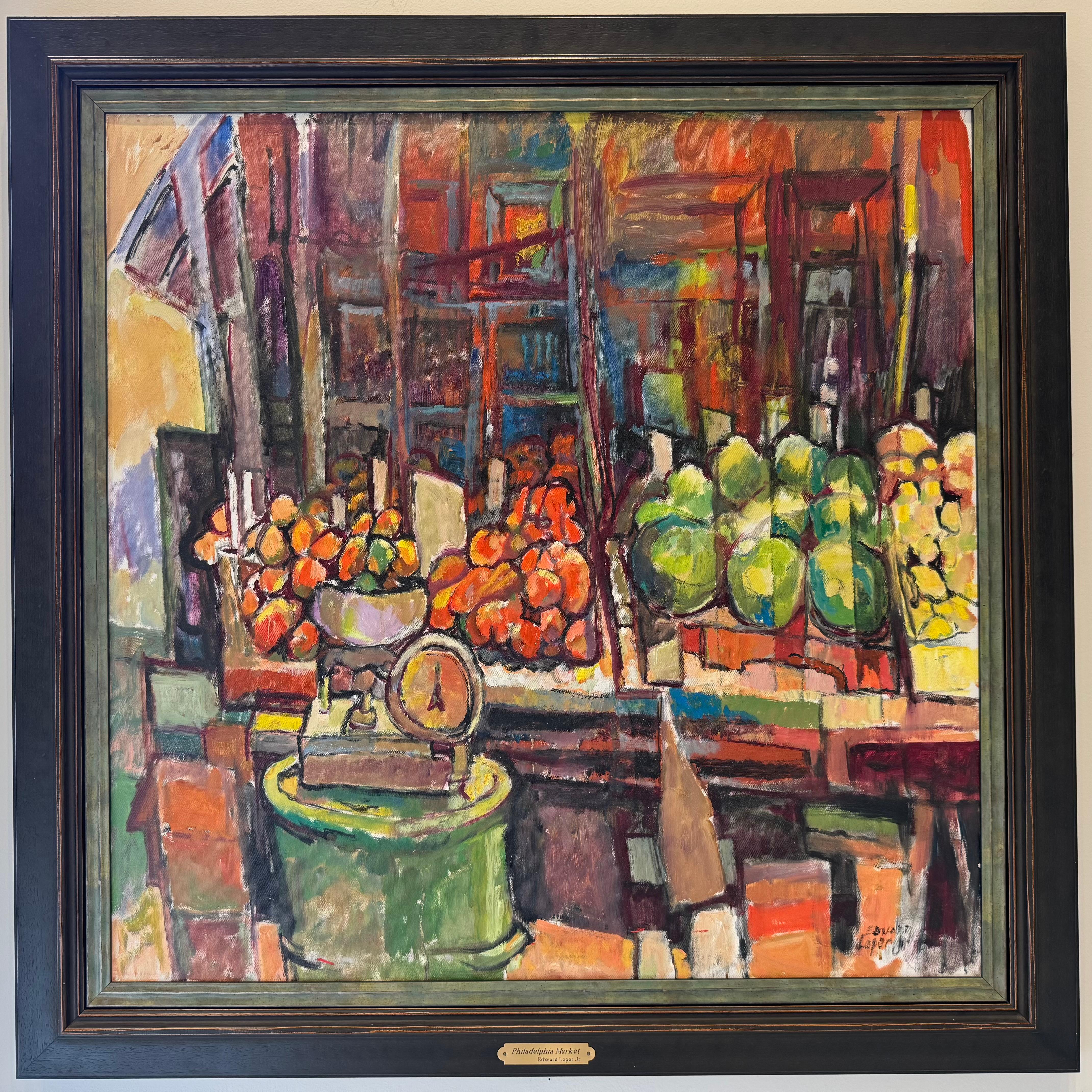 Philadelphia Market - Painting by Edward L. Loper Jr.