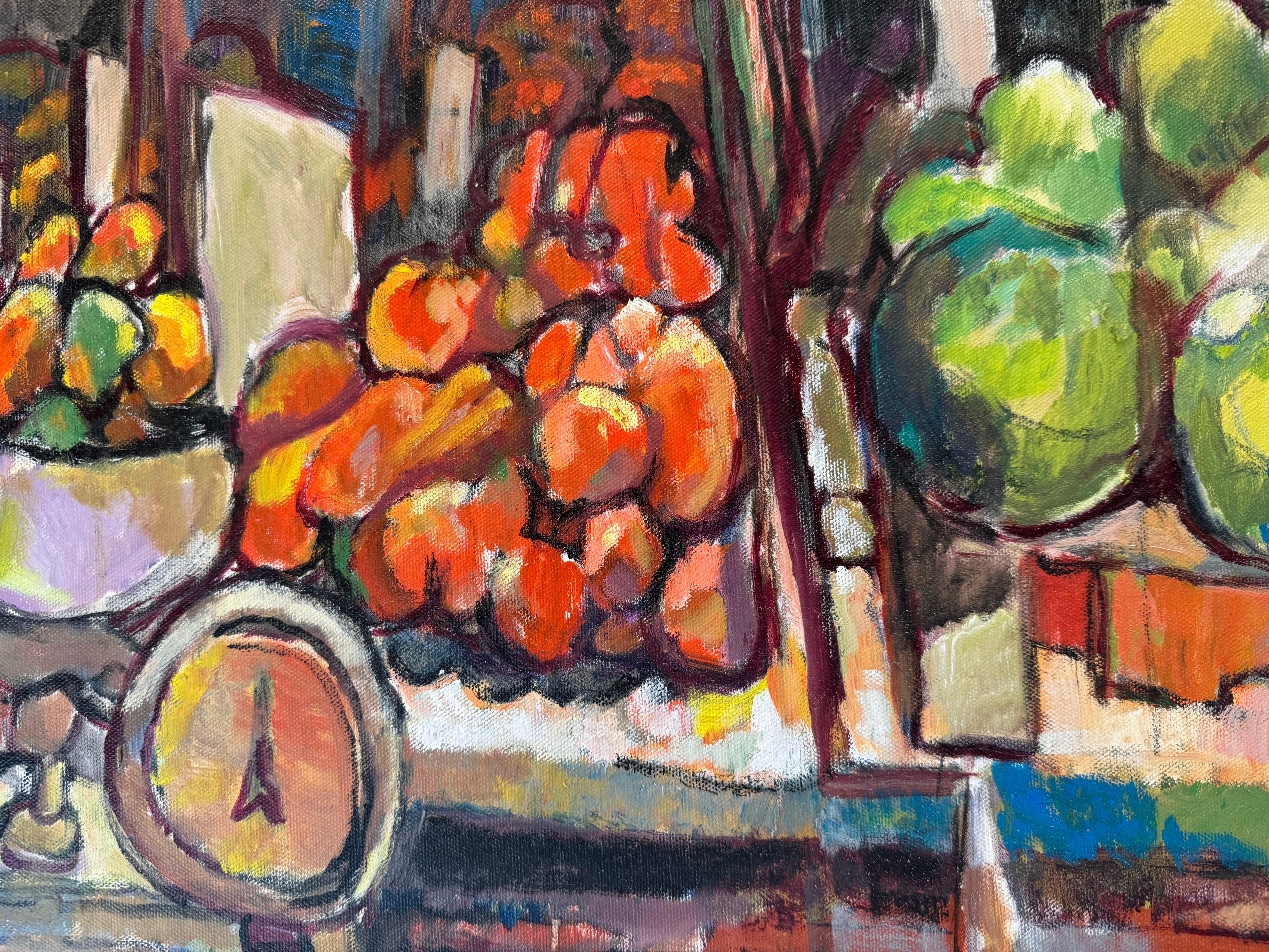 Philadelphia Market - Brown Abstract Painting by Edward L. Loper Jr.
