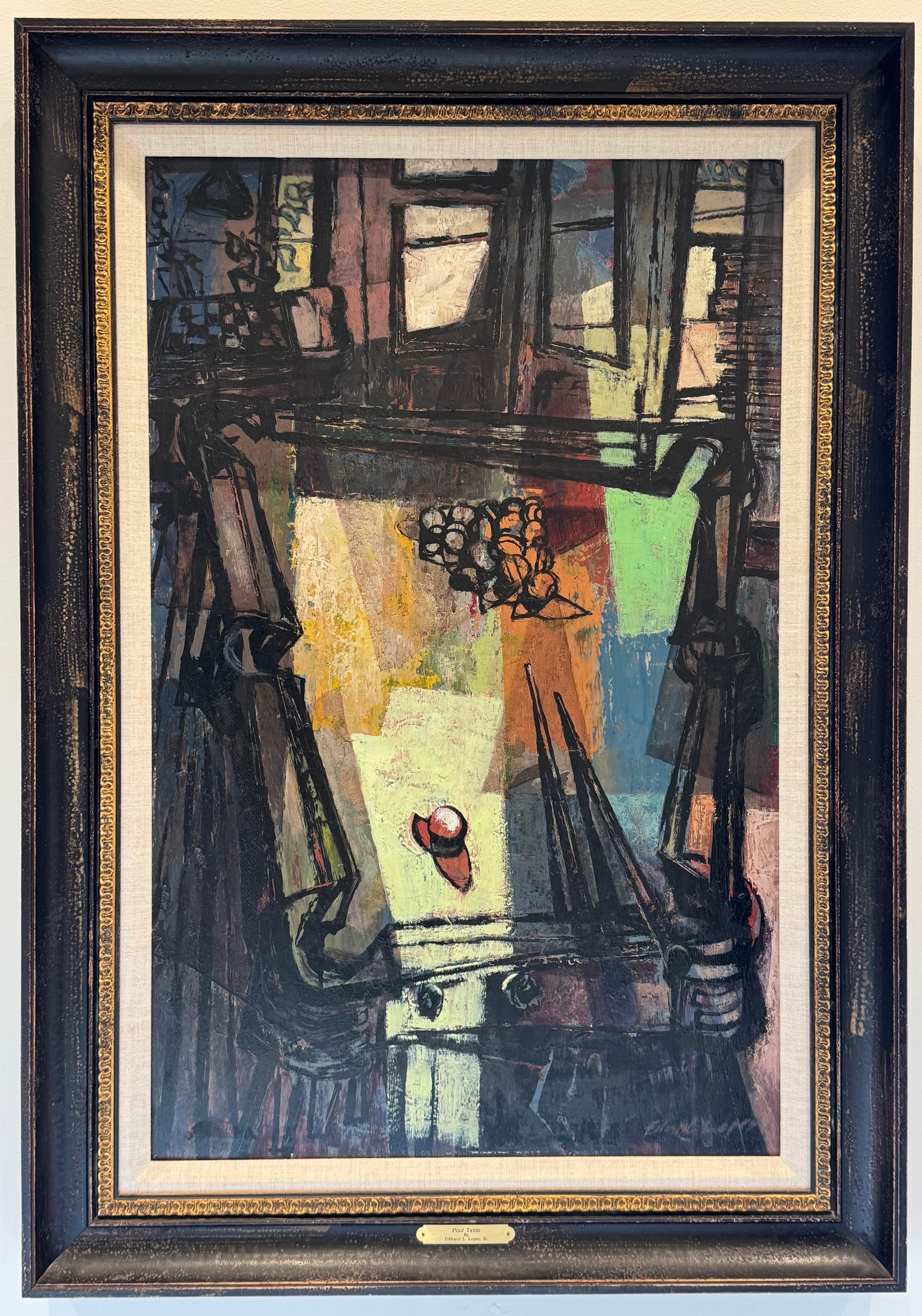 Pool Table - Painting by Edward L. Loper Sr