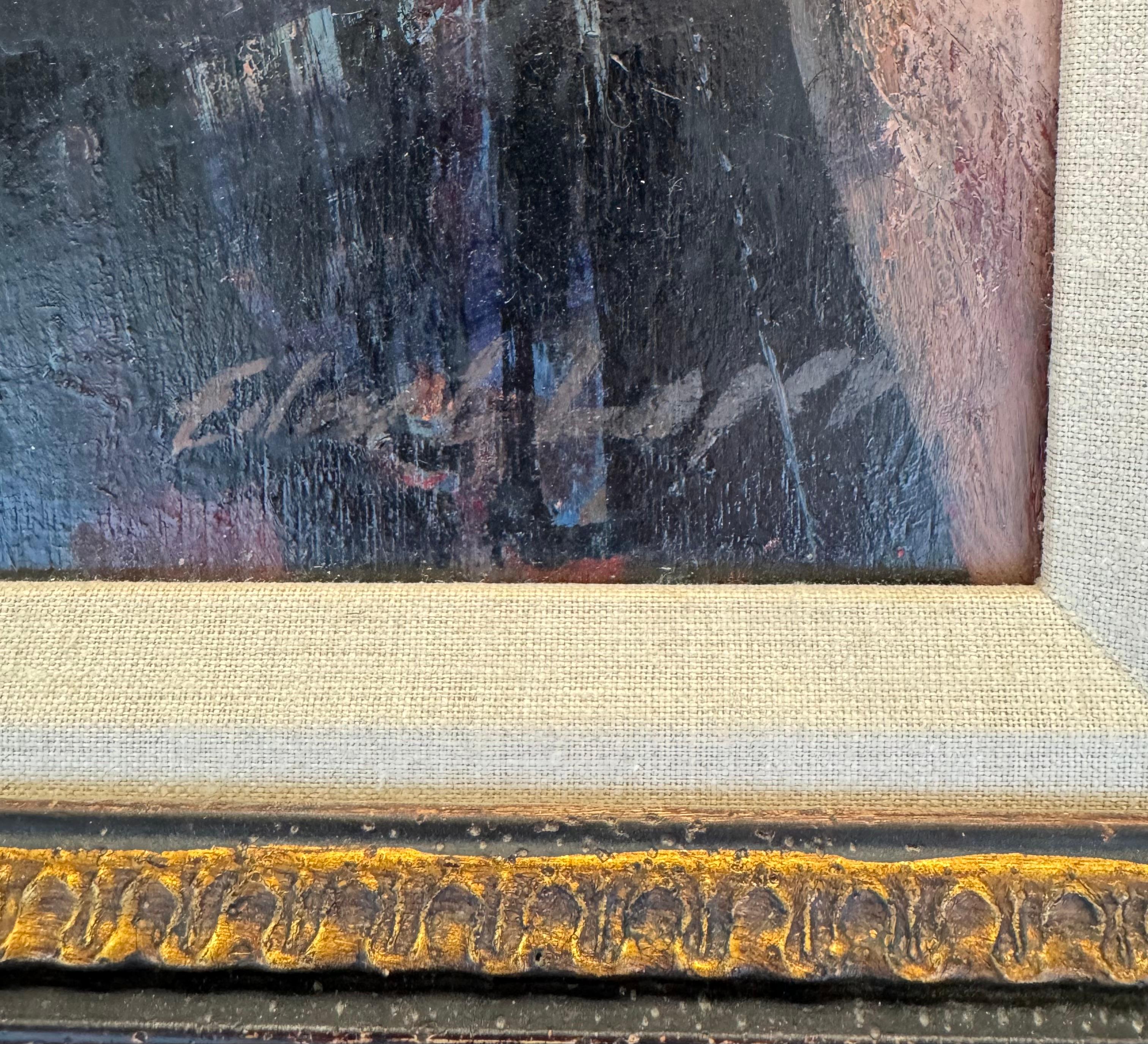 Pool Table - Abstract Impressionist Painting by Edward L. Loper Sr