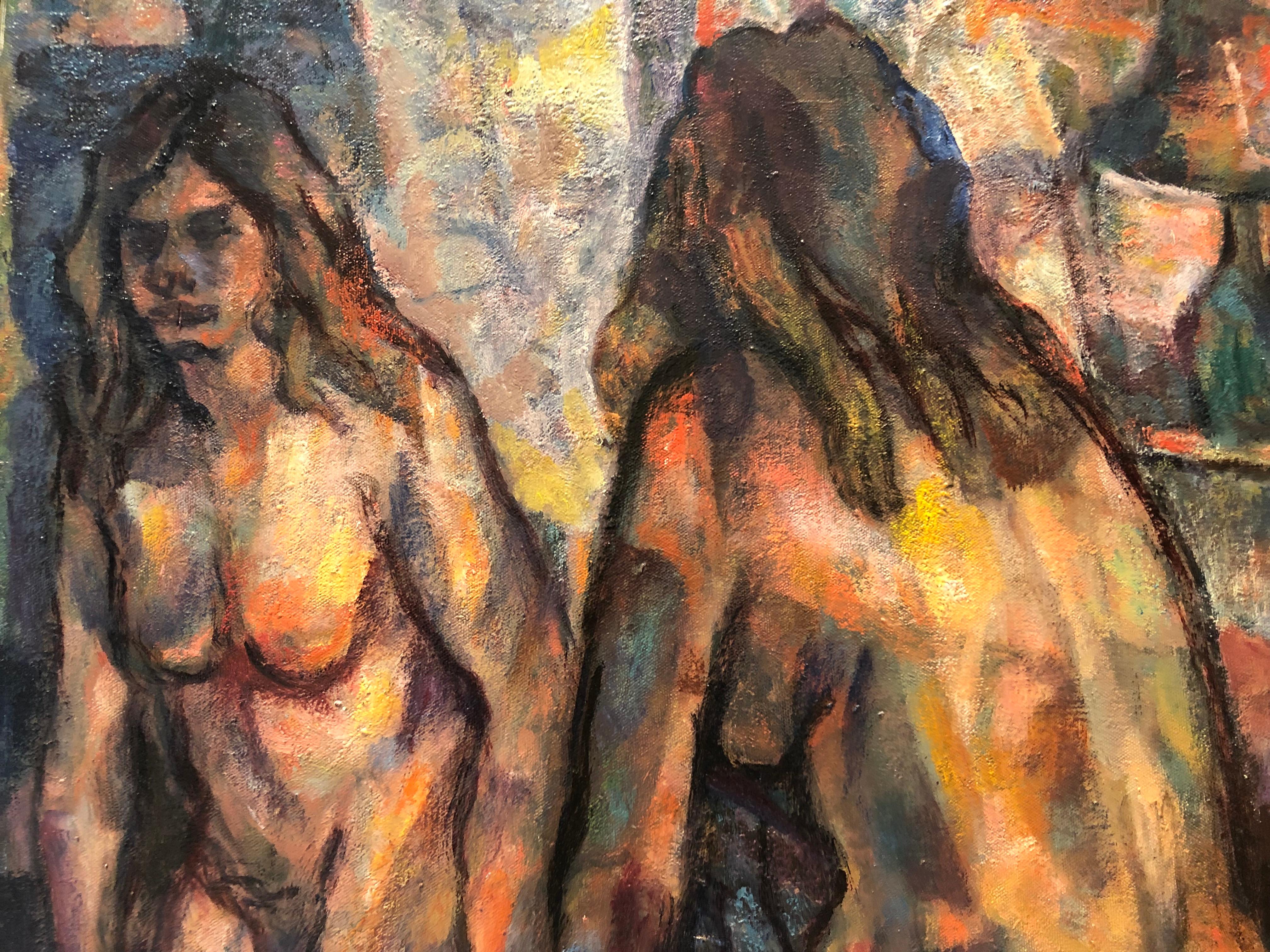 Reflexion (Grau), Nude Painting, von Edward L. Loper Sr