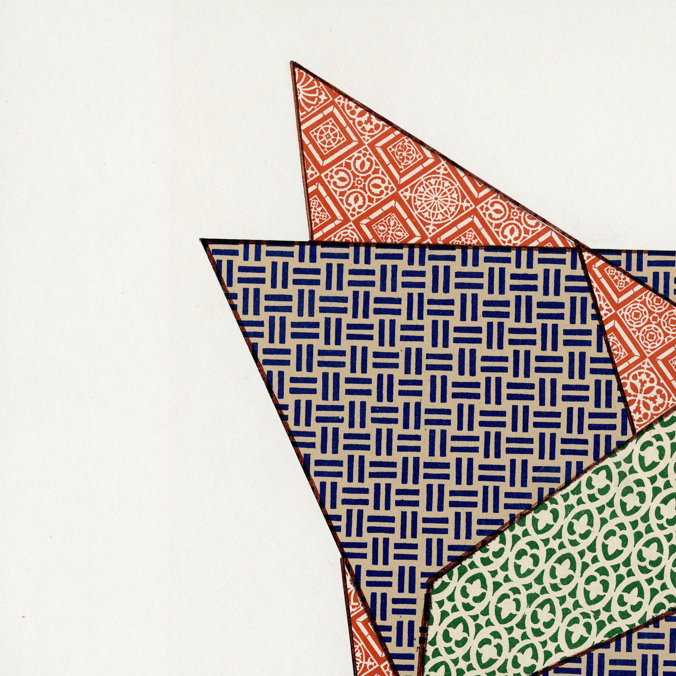 unbetitelt (Farbcollage) (Geometrische Abstraktion), Mixed Media Art, von Edward Landon