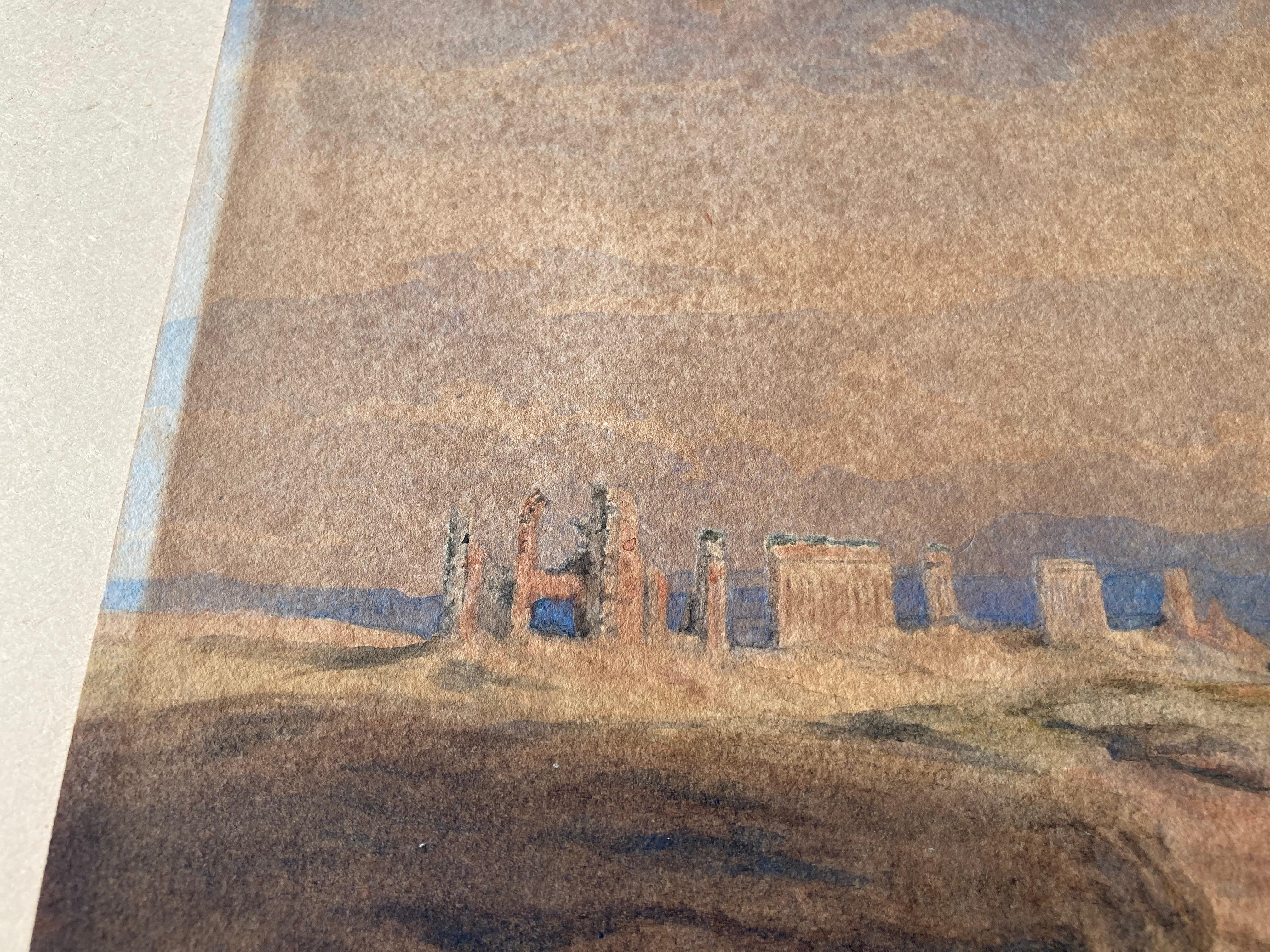 Edward Lear, umfangreiche griechische oder römische Landschaft, Tempel, Ruinen, britische Kunst im Angebot 10