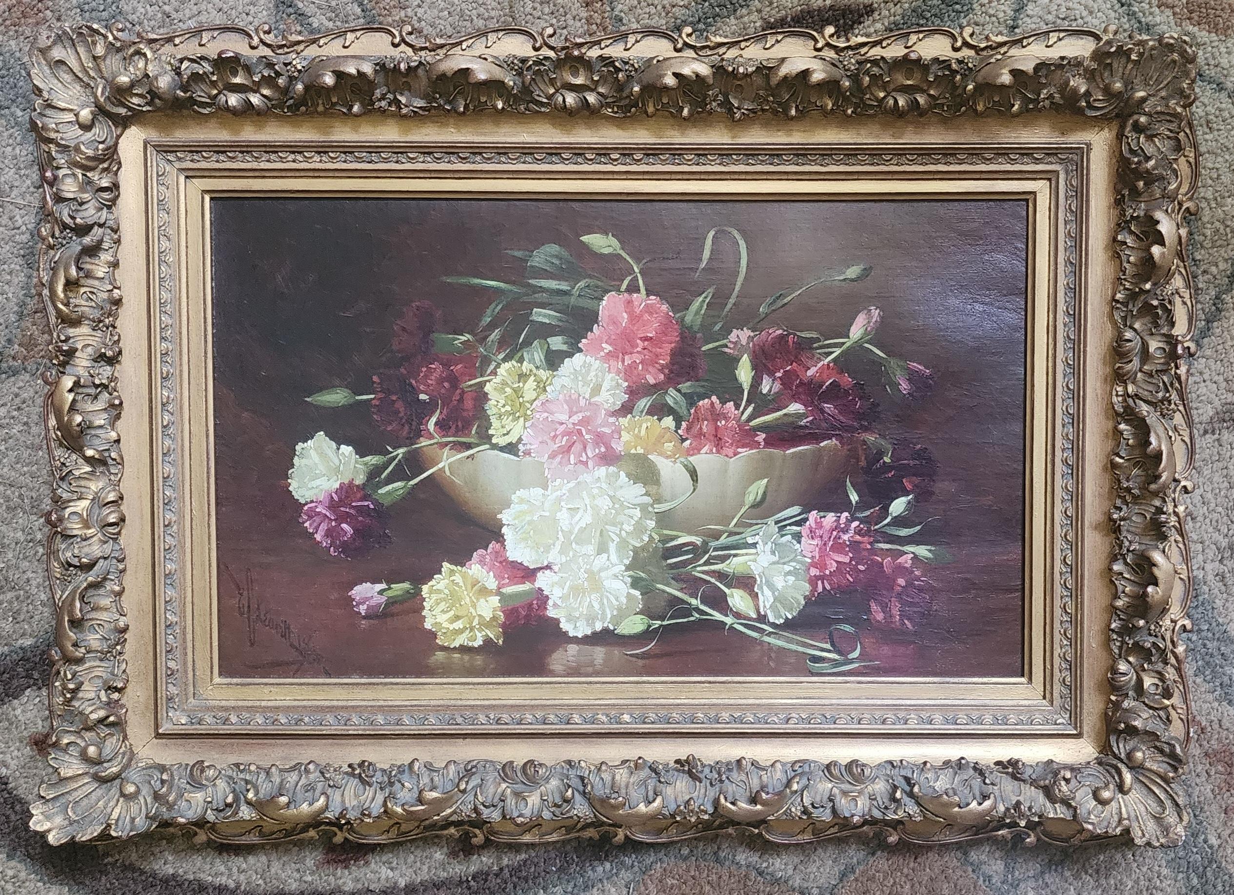 Carnations  - Painting by Edward Leavitt 