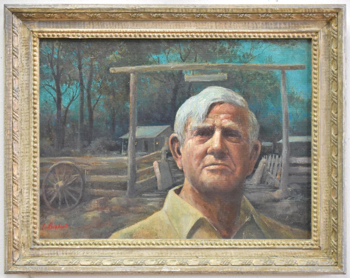 Edward Lee Reichert Portrait Painting - "J. FRANK DOBIE AT PAISIANA"