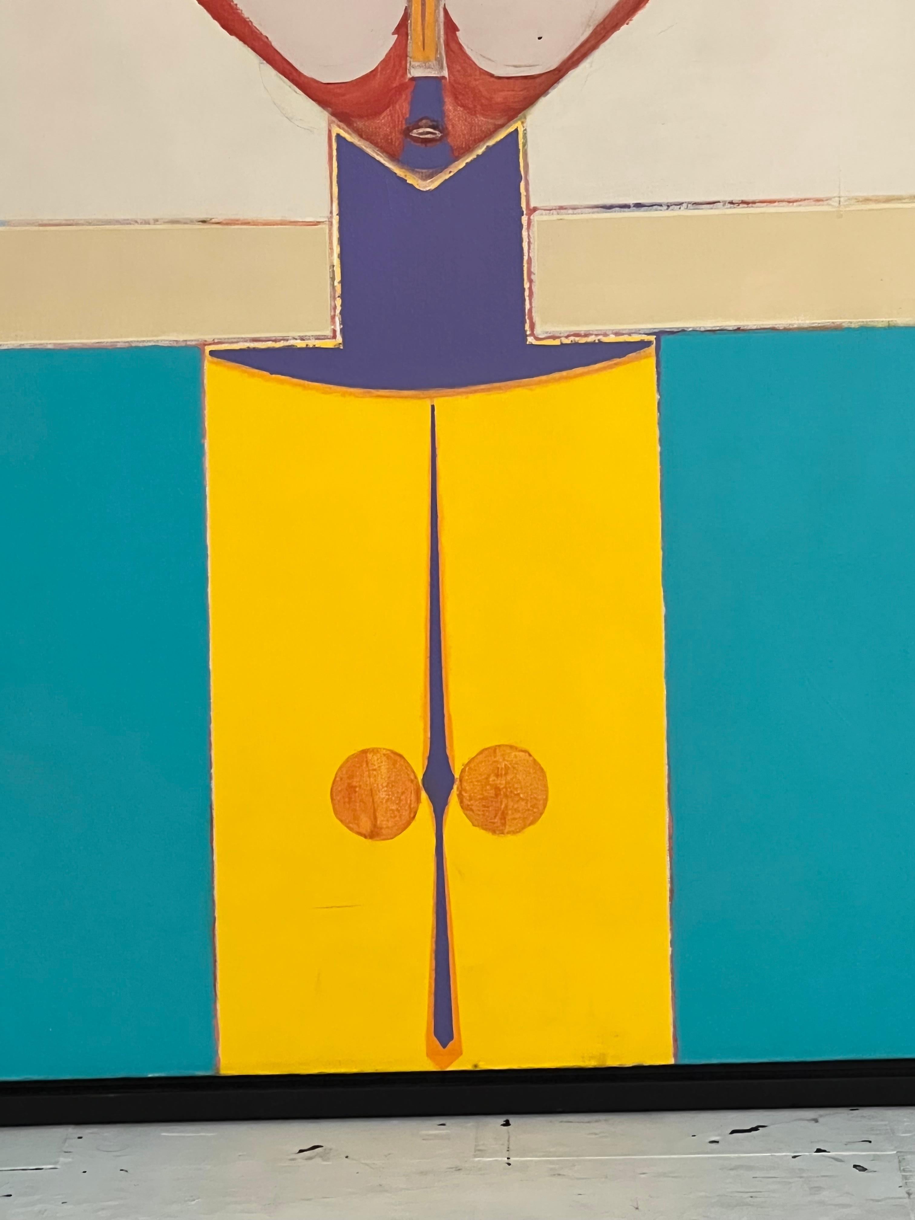 Acrílico de colores Retrato primitivo moderno de Edward Lewis en venta 3