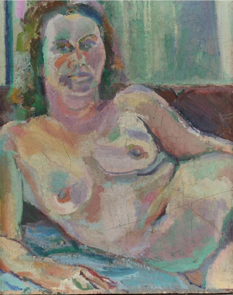 Edward Lewis (1936-2018) - Contemporary Oil, Pastel Nude For Sale 2