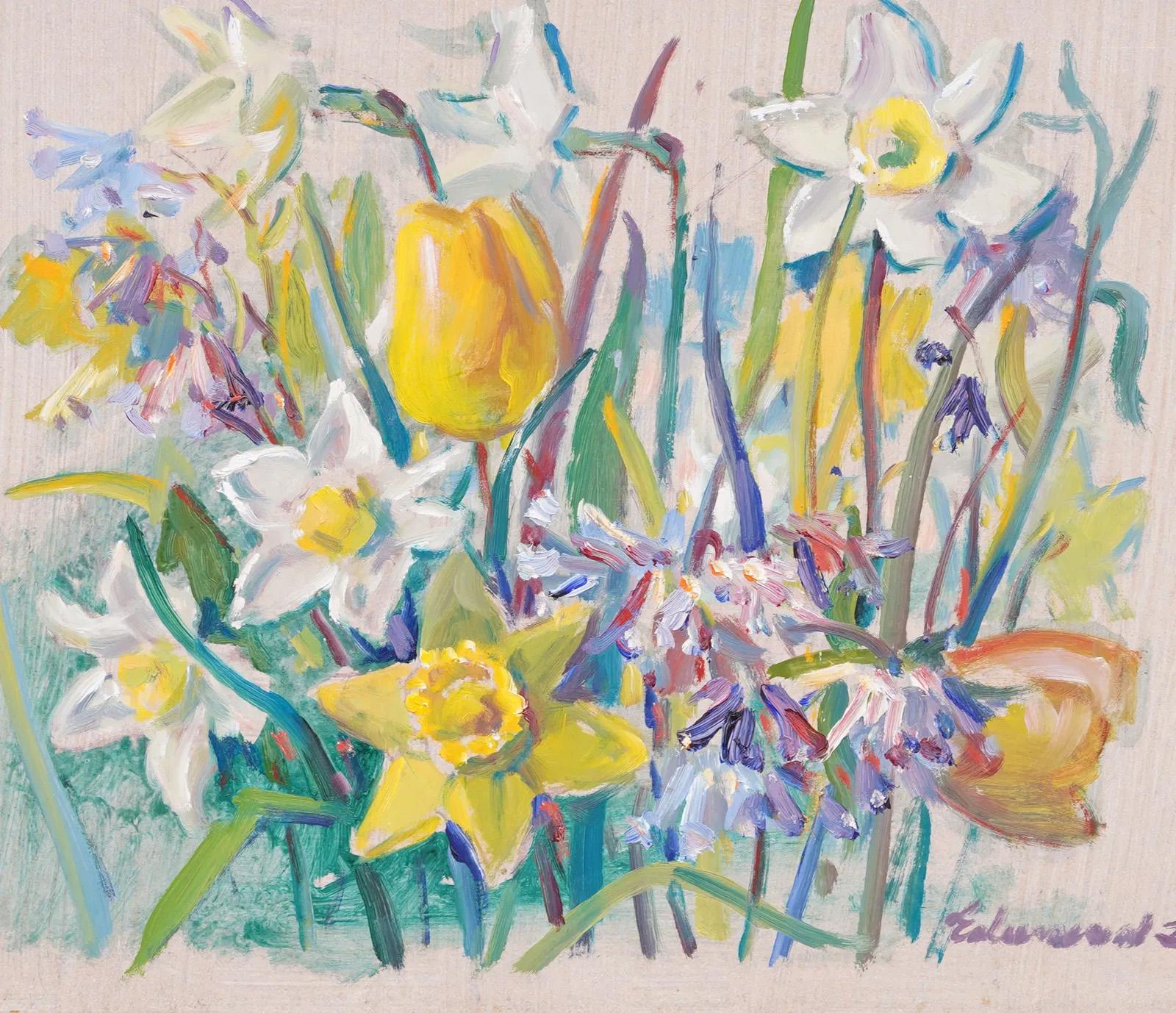 Antique Polish American Impressionist Flower Still Life Framed Oil Painting For Sale 1
