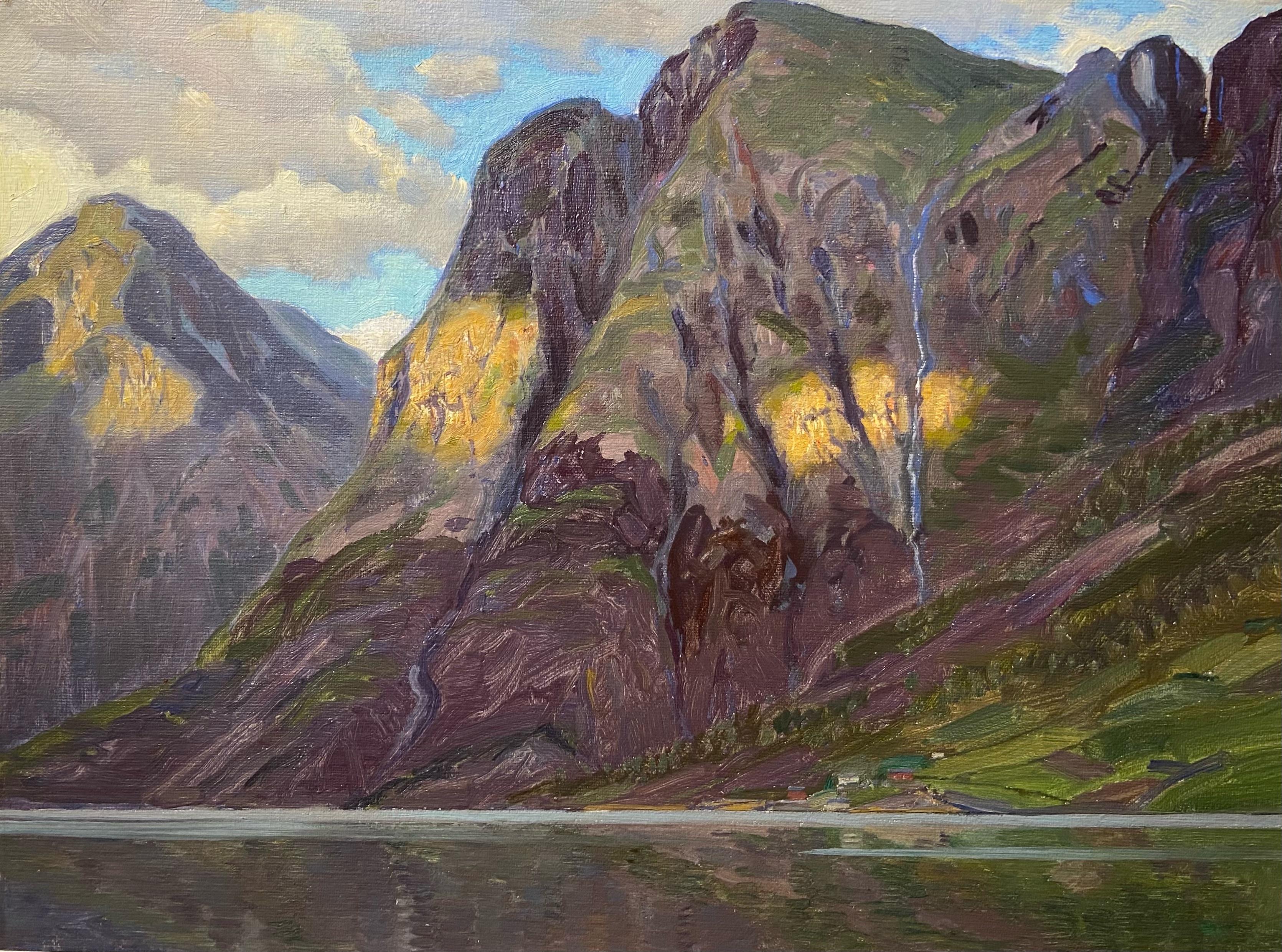 Edward Louis Lawrenson Landscape Painting - Sognefjord, Norway   Original Oil Painting  20th Century    Royal Academy Artist