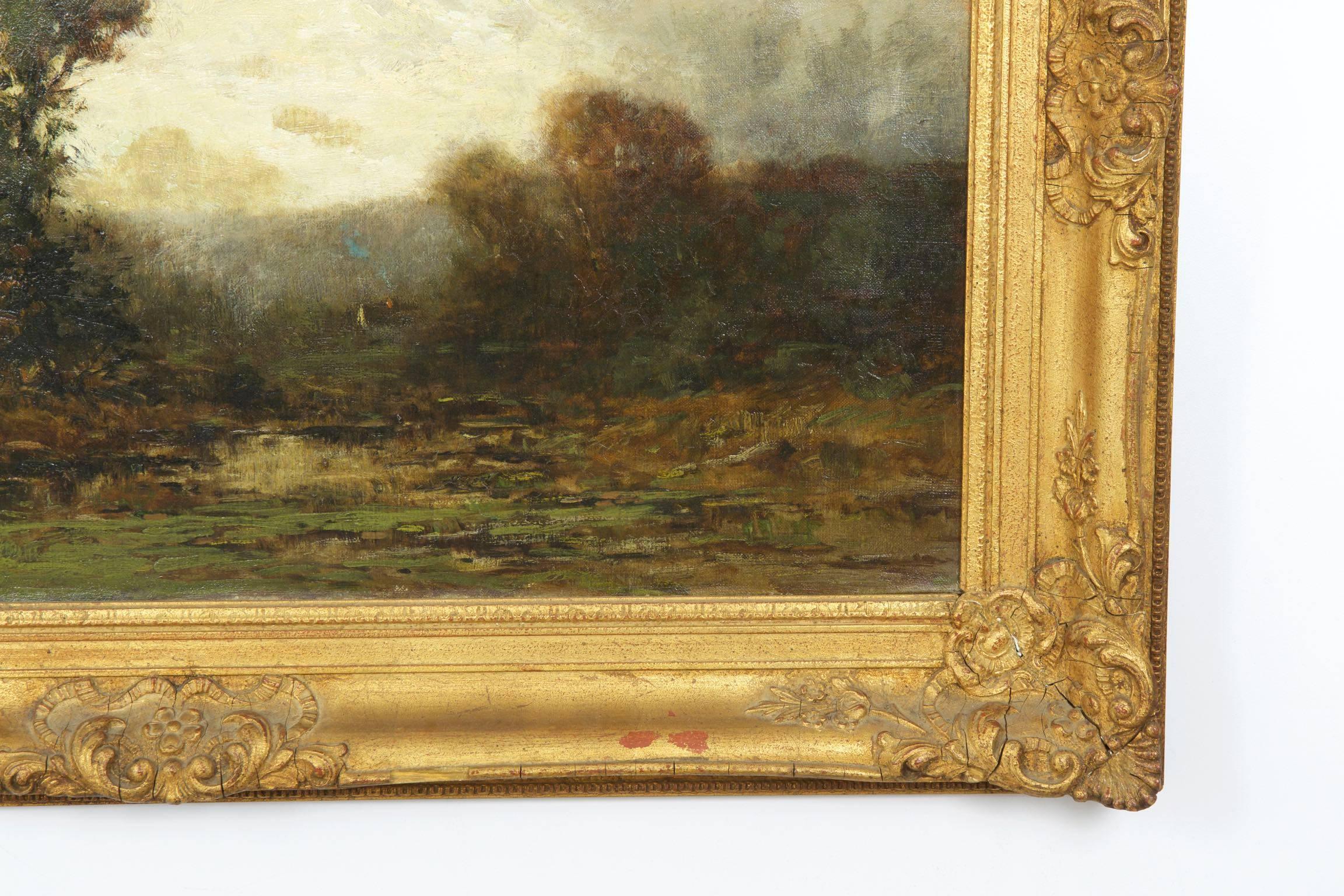 Fine Barbizon Tonalist Antique Landscape Oil Painting by Edward Loyal Field 7